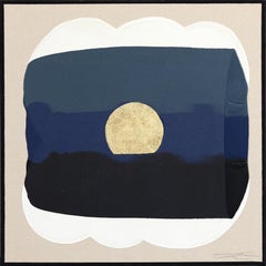 Eternal Sunsets: TWILIGHT - Meditative Abstract Blue Tone Painting on Canvas