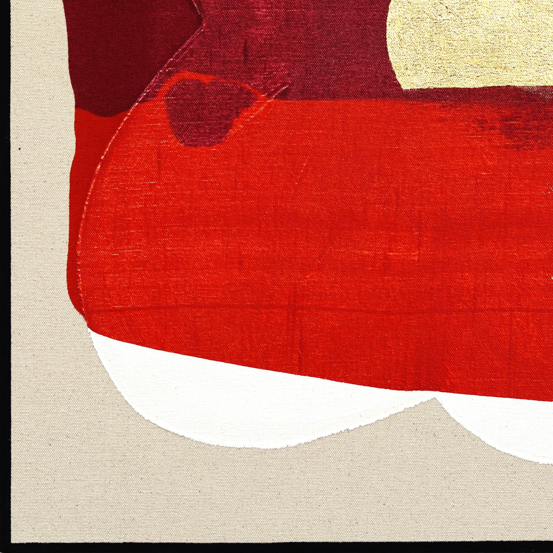 Eternal Sunsets: WARM EMBRACE - Meditative Abstract Red Geometric Painting For Sale 5