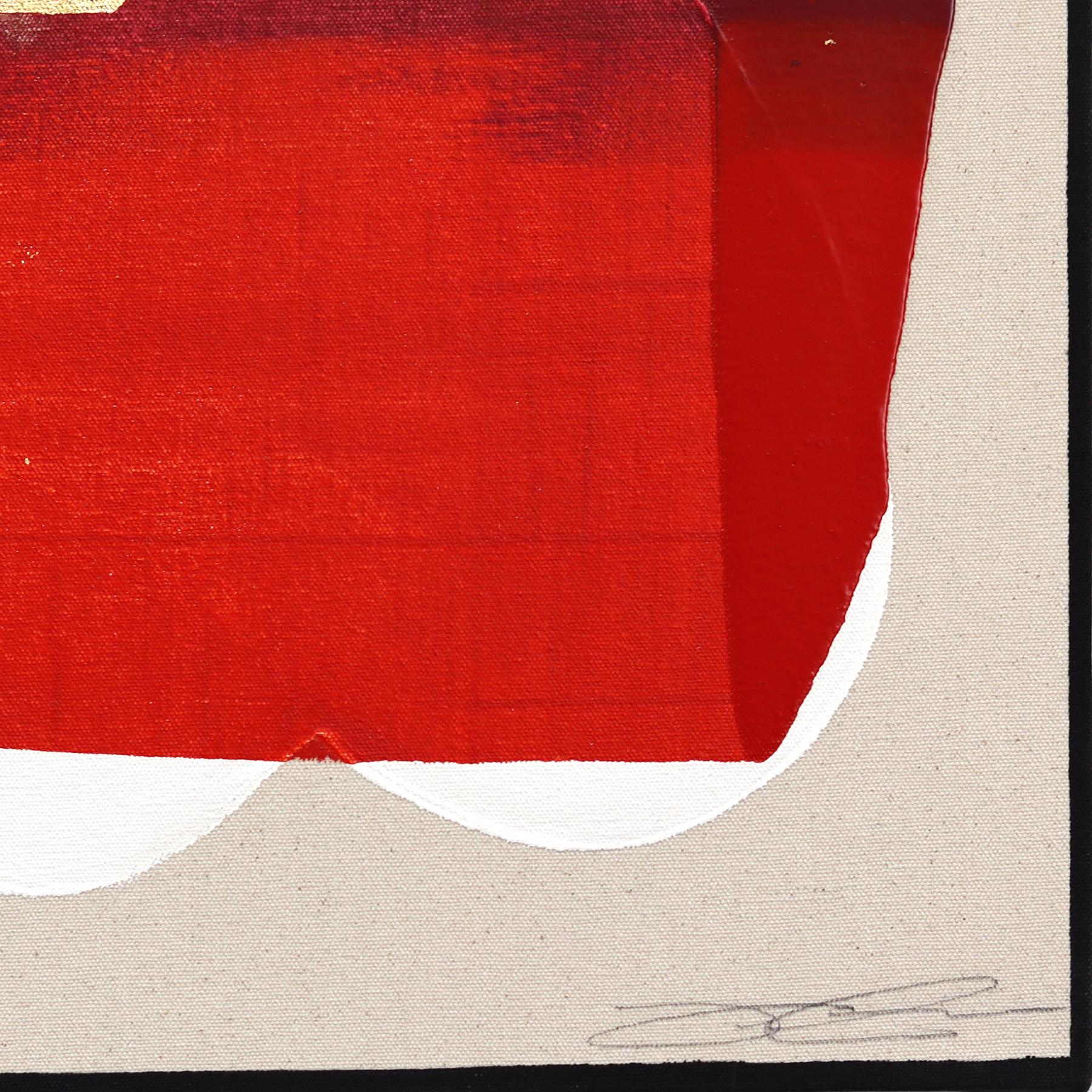 Eternal Sunsets: WARM EMBRACE - Meditative Abstract Red Geometric Painting For Sale 6