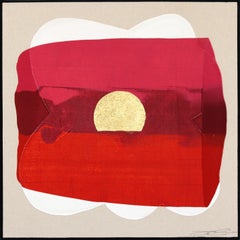 Eternal Sunsets: WARM EMBRACE - Meditative Abstract Red Geometric Painting