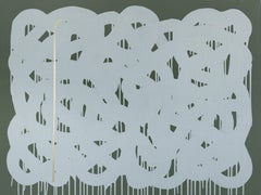 Fruity Ramen Alchemy: Lead to Gold - Green Minimalist Abstract Artwork