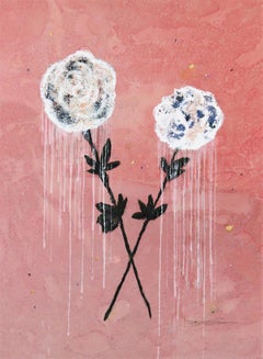 A Salvo Conmigo - Meditativa Pintura Abstracta Floral Textural sobre Lienzo