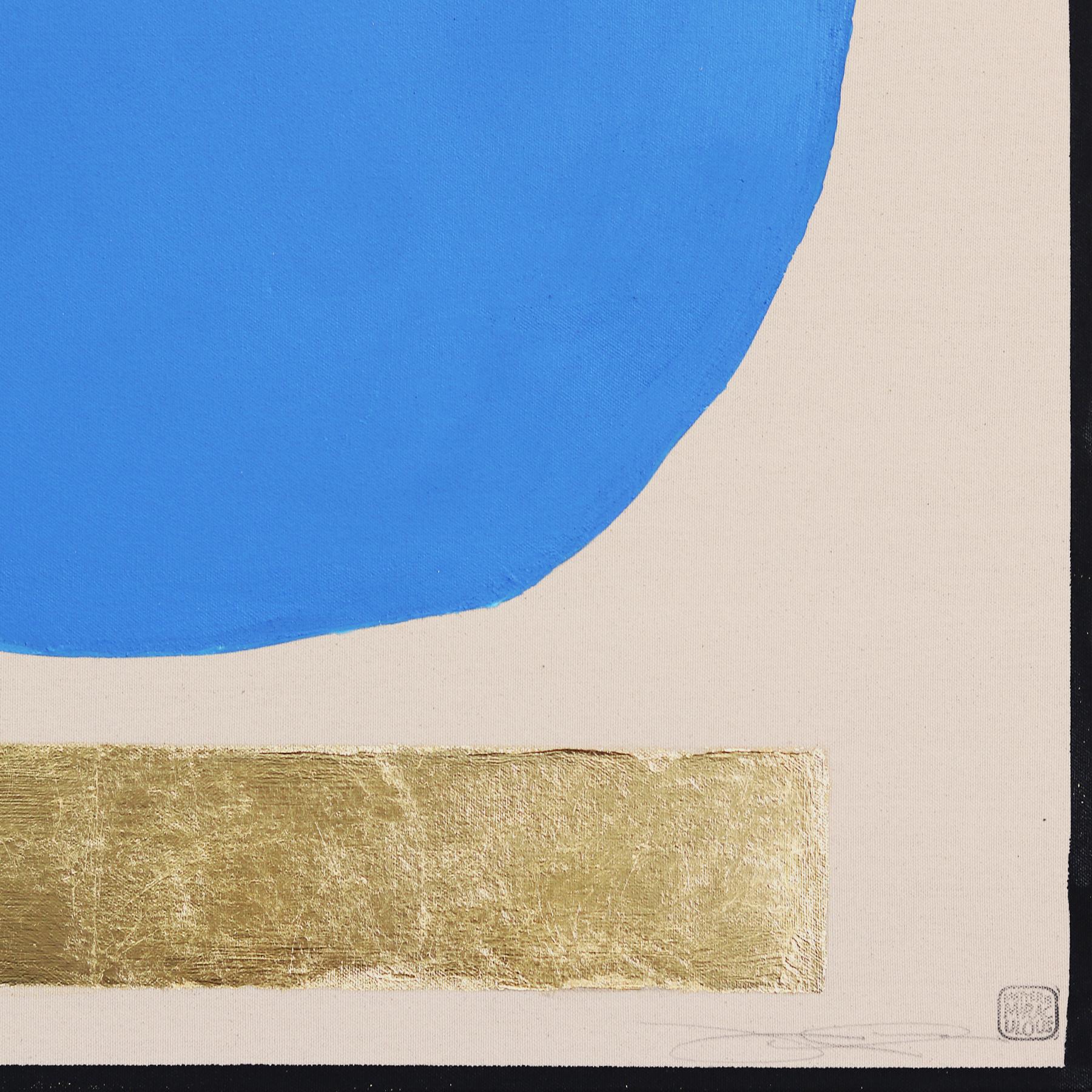 Origini TBG: La fiducia si impara - Pittura astratta meditativa blu nero oro in vendita 3