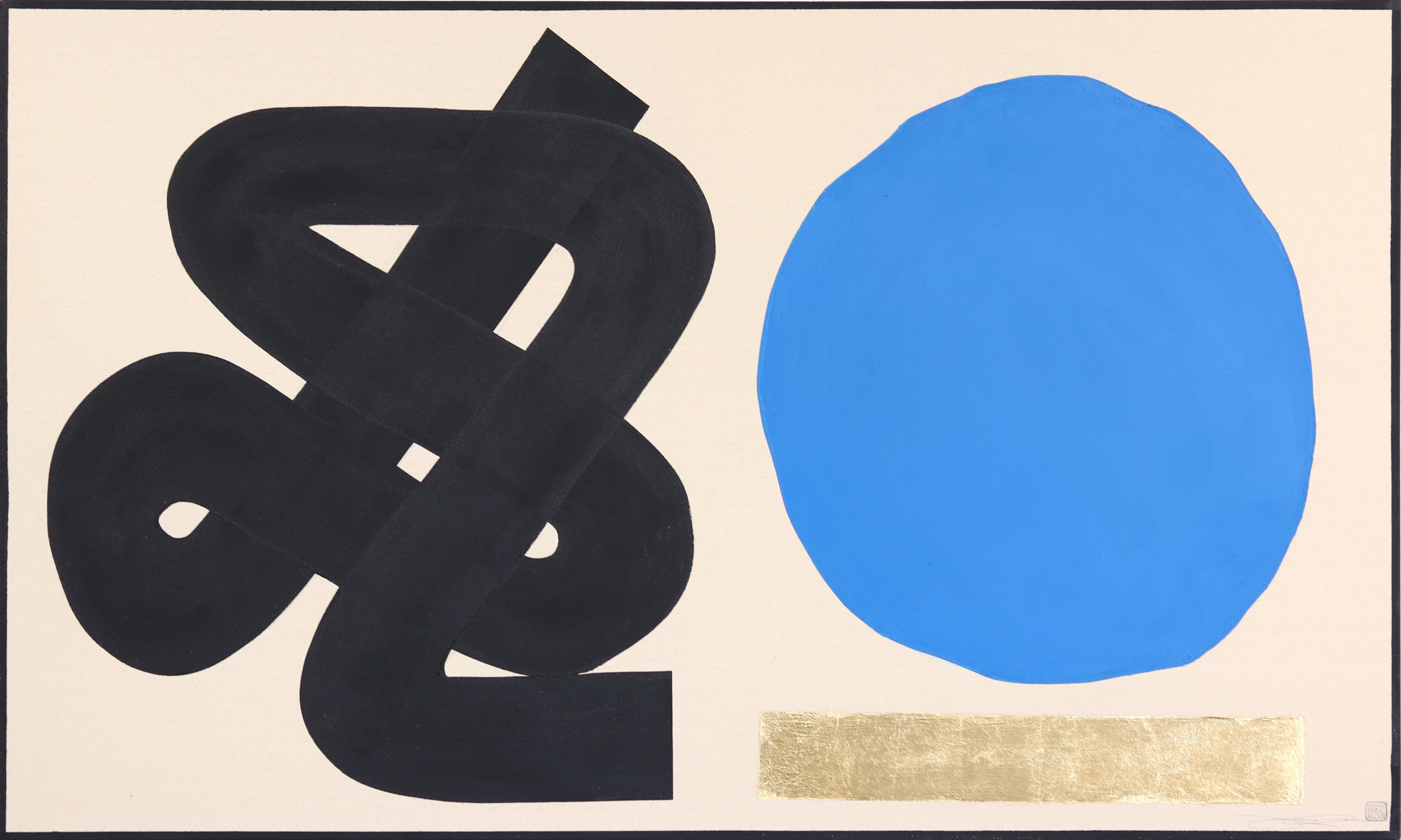 TBG Orígenes: La confianza se aprende - Pintura abstracta meditativa Azul Negro Oro