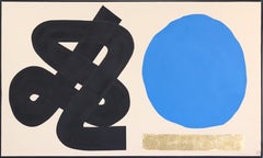 TBG Origins : Trust Is Learned - Peinture abstraite méditative bleue et or noire