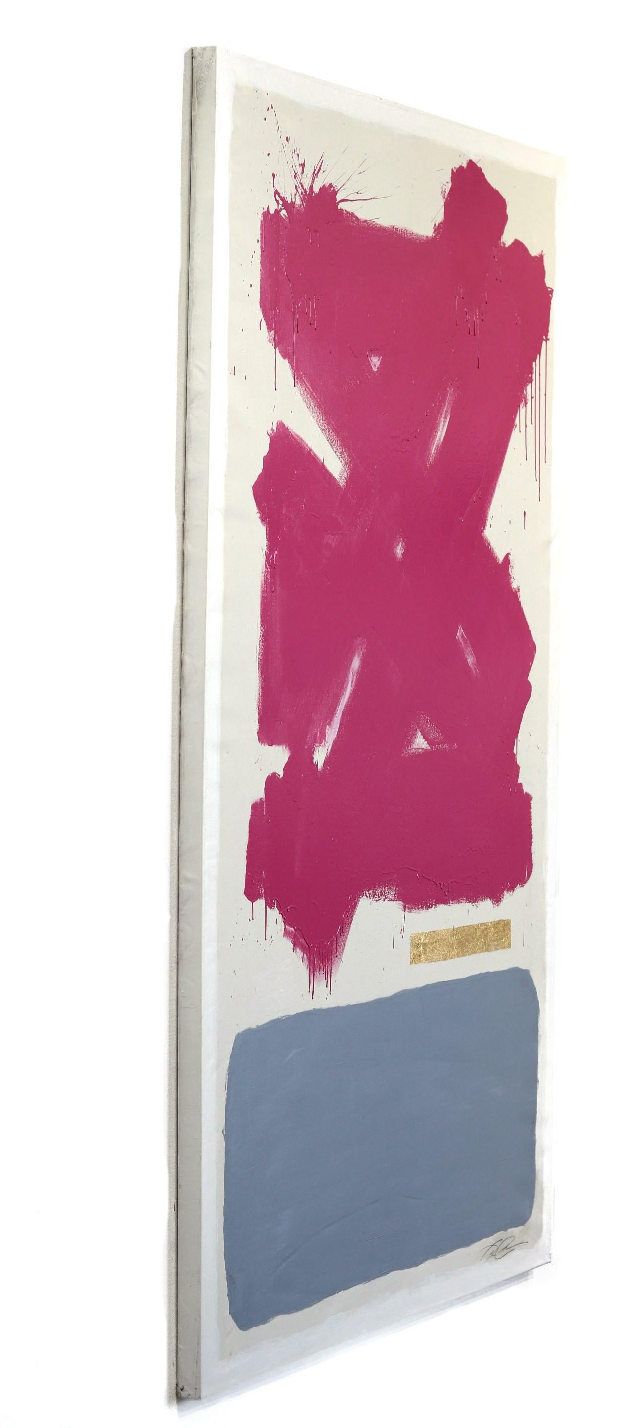 Truth, Beauty, Goodness: Pink – Großes Meditatives Gemälde mit Blattgold auf Leinwand – Painting von Jason DeMeo