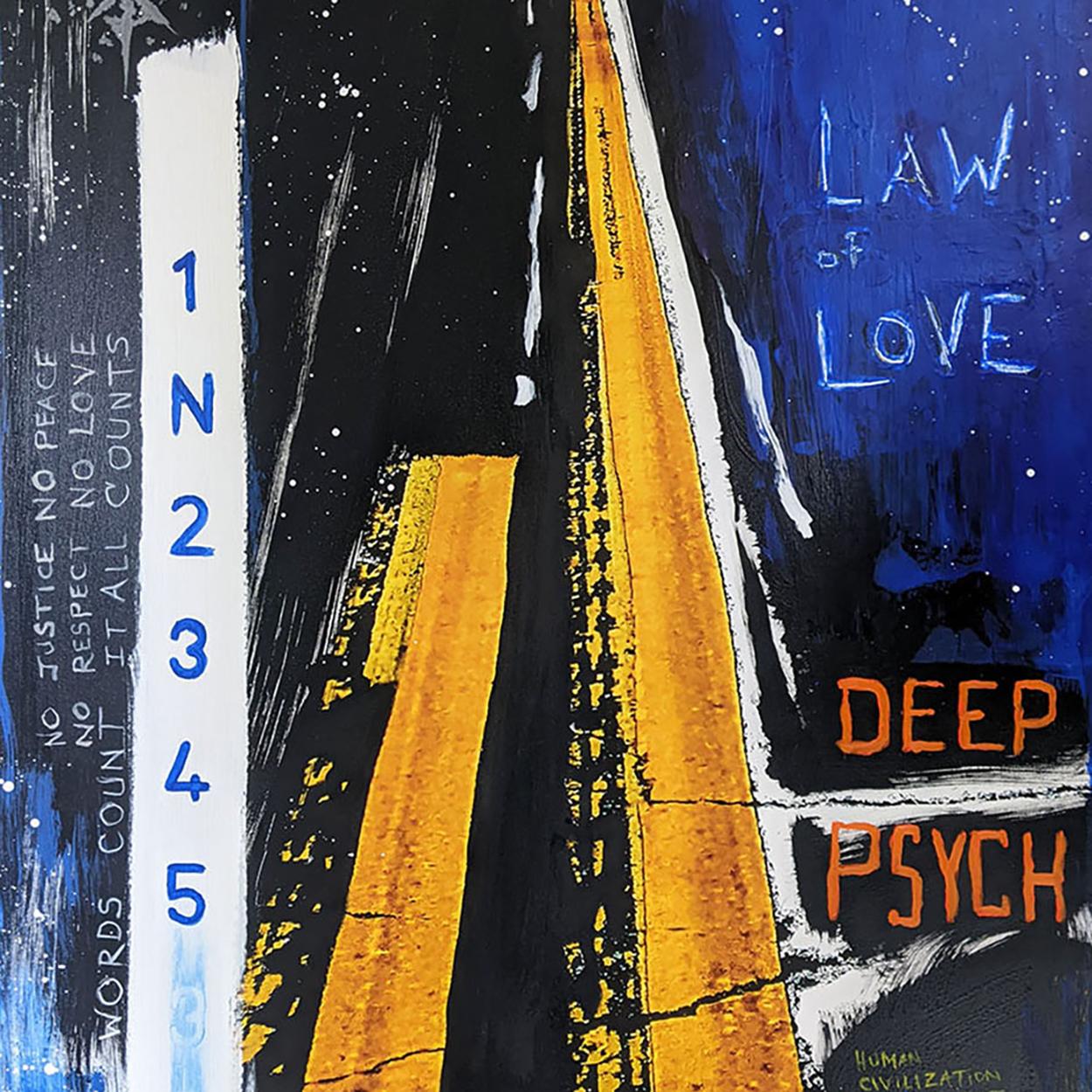 Ley del Amor, Psique Profunda (Pintura abstracta) - Painting Abstracto de Jason Engelund