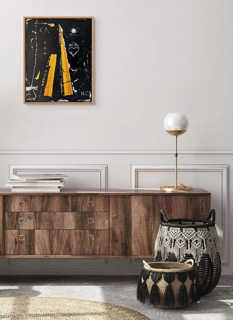 Cuore di fuoco NC CA (Pittura astratta) - Painting di Jason Engelund