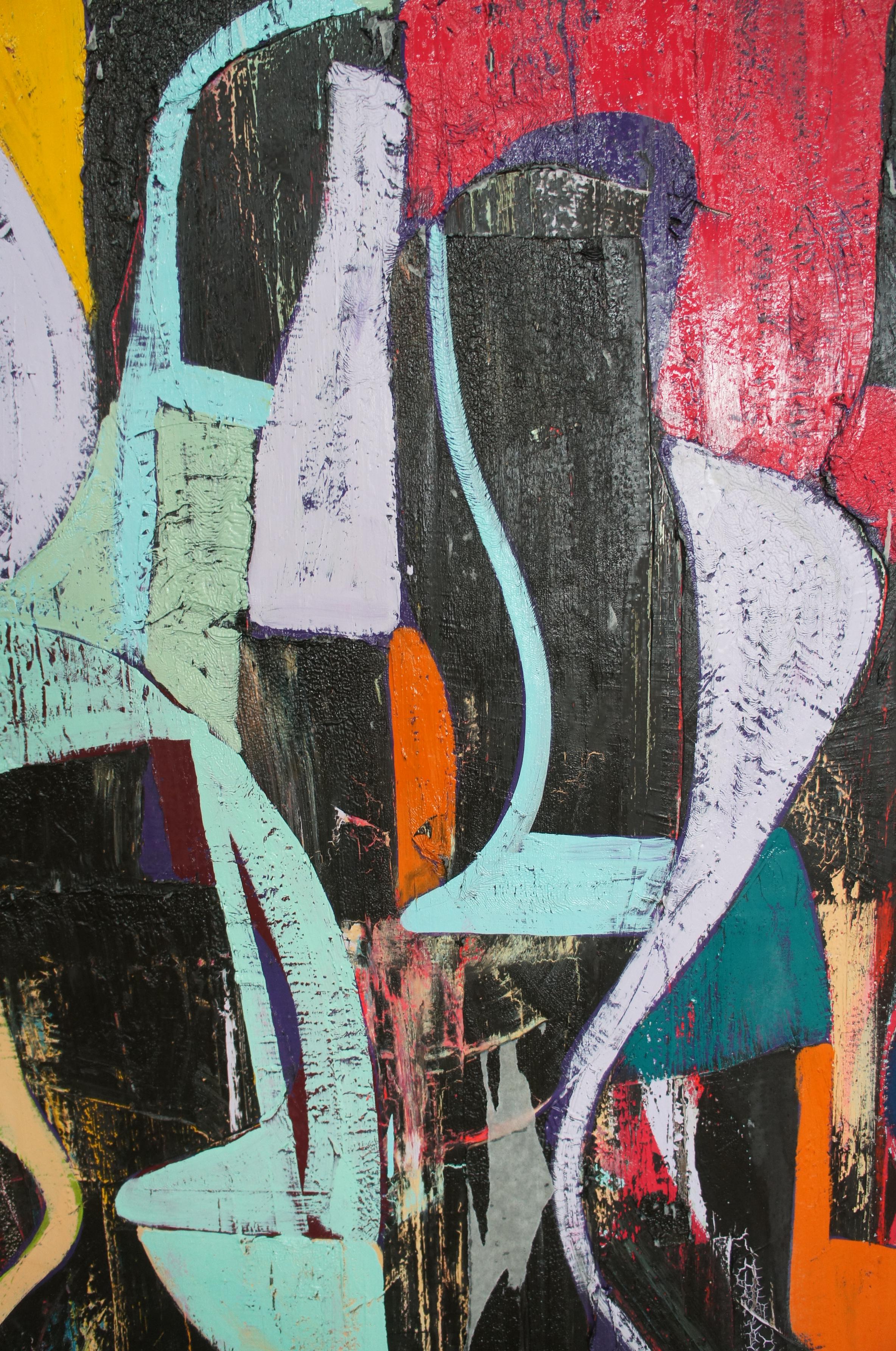 20th Century Jason Fascination Abstract Expressionist Acrylic Painting on Canvas