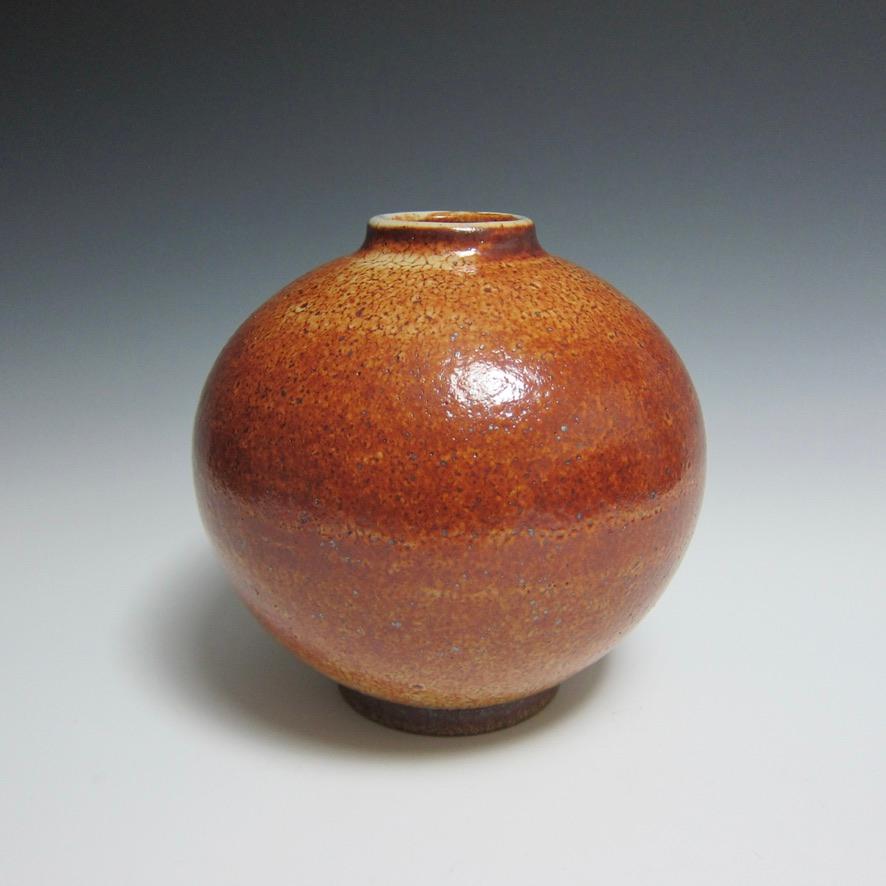 Jason Fox Contemporary Ceramic Shino Vase, Rad gedrehtes Gefäß (Moderne) im Angebot