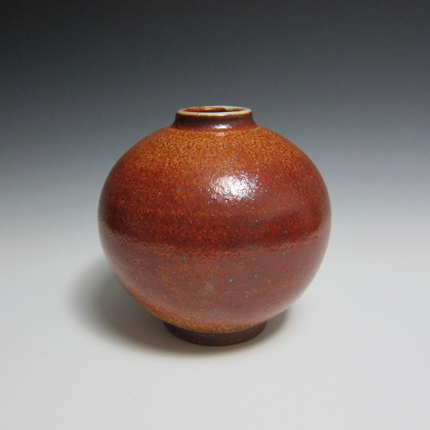 Modern Jason Fox Contemporary Ceramic Shino Vase, Wheel Thrown Vessel For Sale