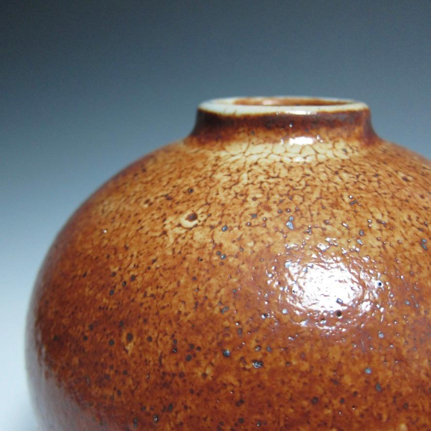 Fired Jason Fox Contemporary Ceramic Shino Vase, Wheel Thrown Vessel For Sale