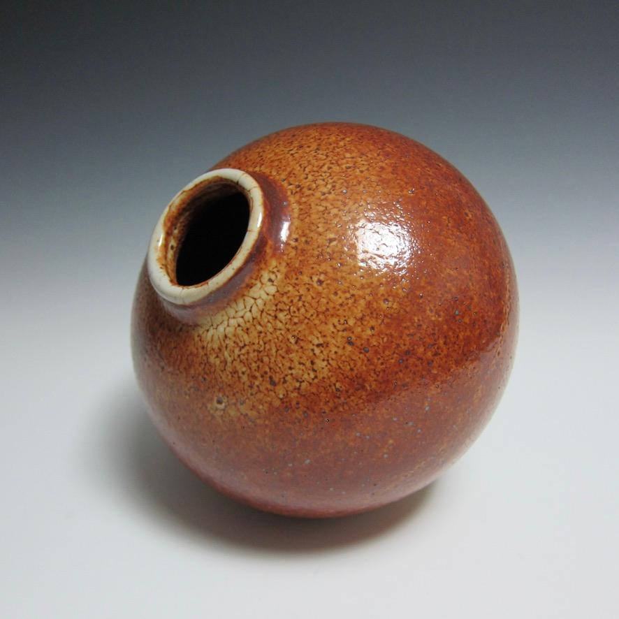 Jason Fox Contemporary Ceramic Shino Vase, Wheel Thrown Vessel In New Condition For Sale In Burbank, CA