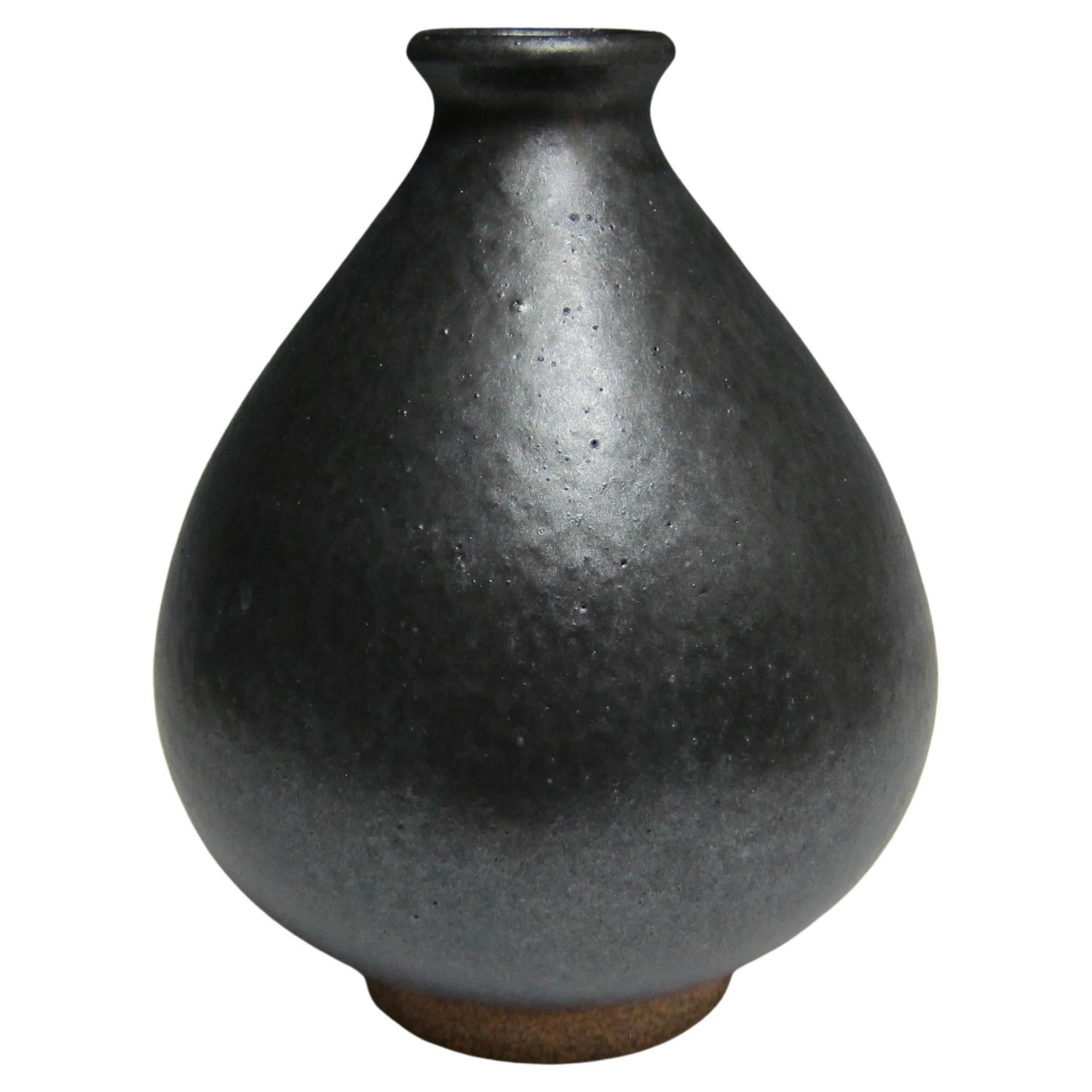 Jason Fox Matte Black Ceramic Vase / Flower Bottle