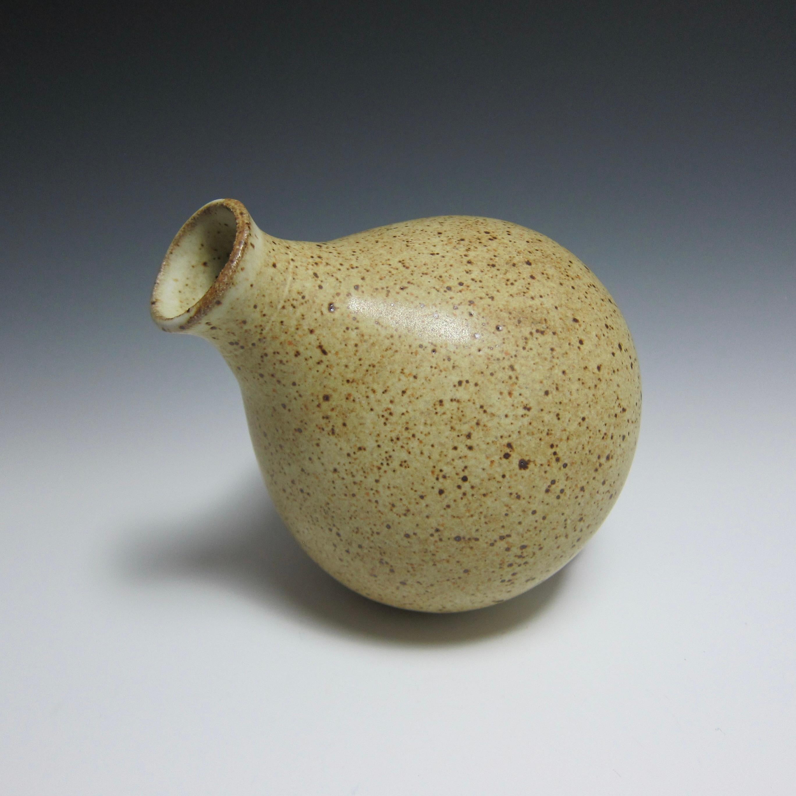 Fired Jason Fox Wheel Thrown Ceramic Vase / Mid-Century Modern Vase For Sale