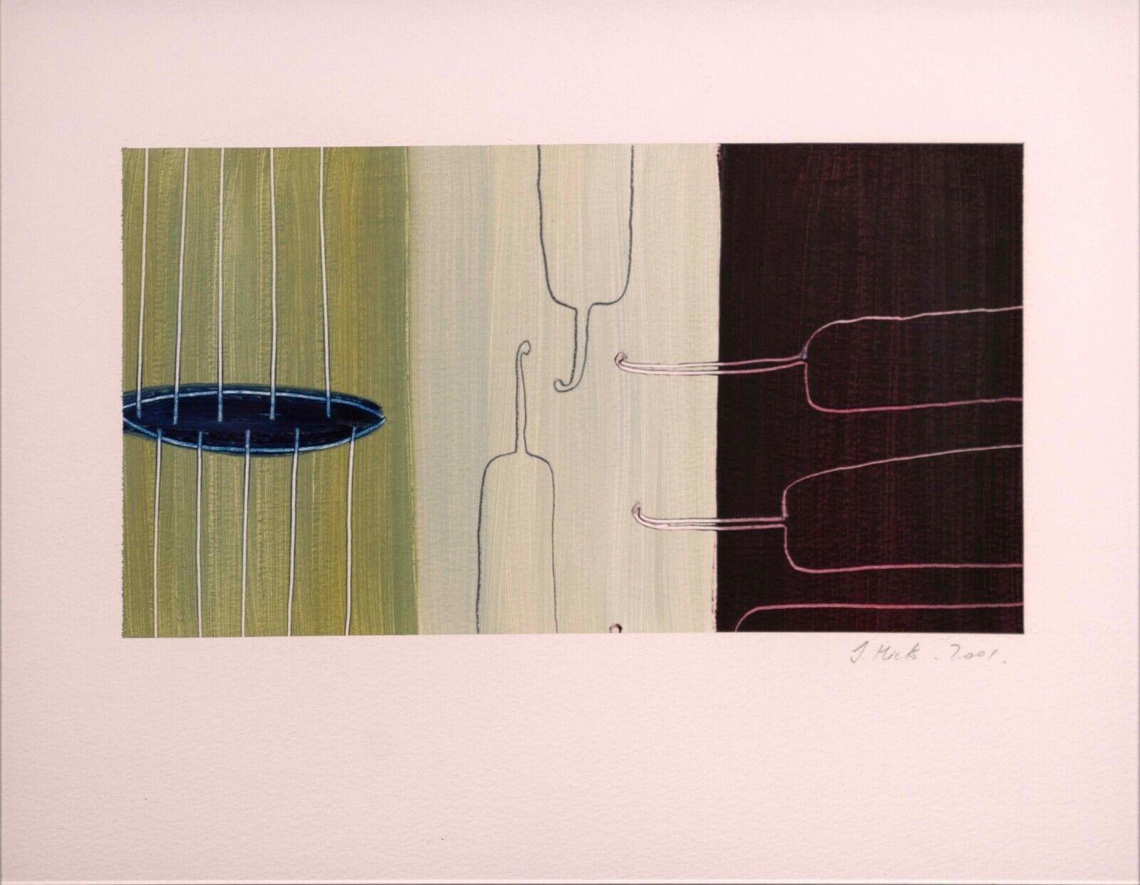 Jason Hicks Web Series Signed 2001 Contemporary Abstract Oil on Paper Framed In Good Condition For Sale In Keego Harbor, MI