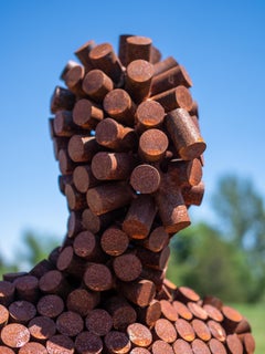 A View From the North - sculpture d'extérieur contemporaine, figurative, en acier Corten