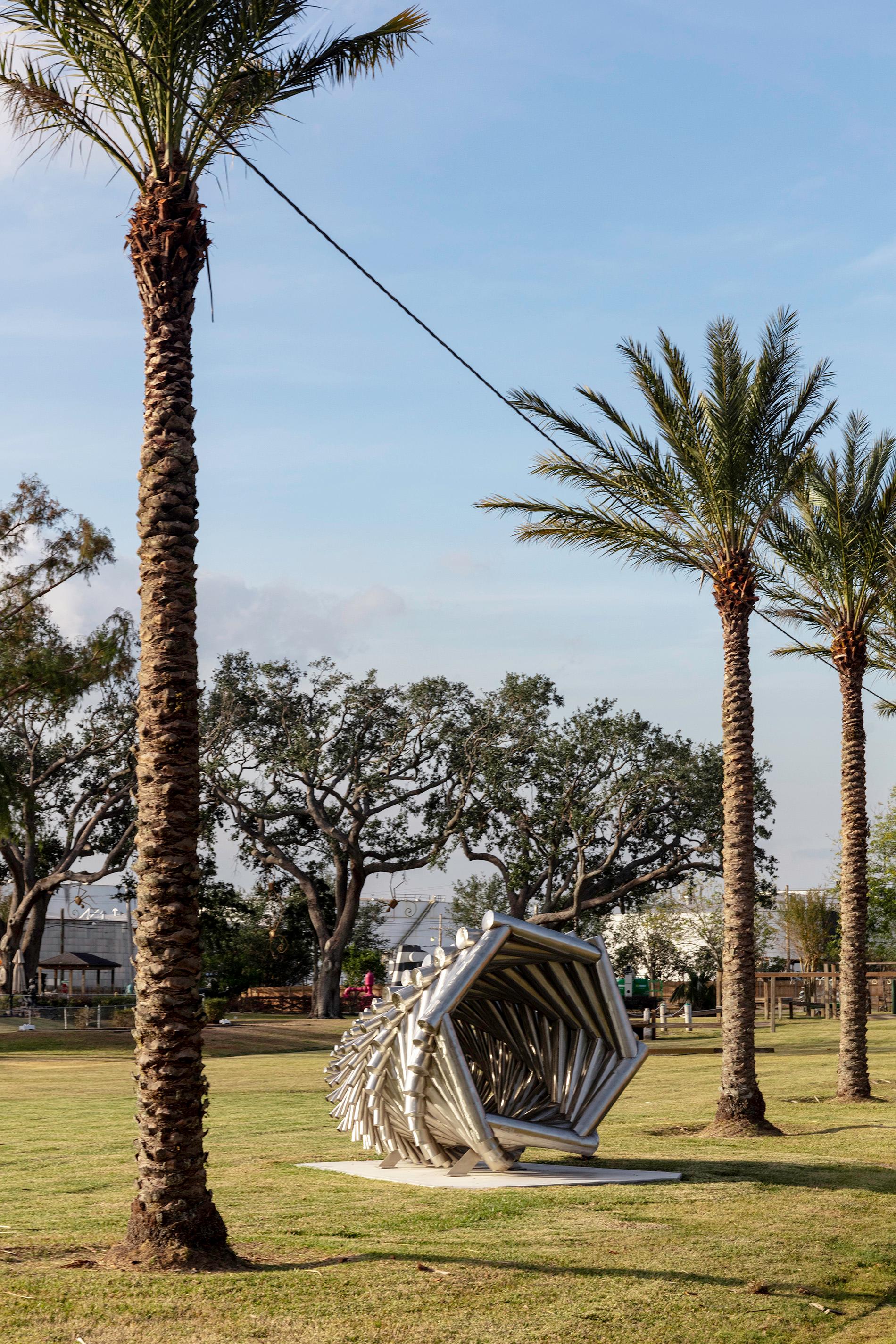 Nest - large, complex, geometric, abstract, stainless steel, outdoor sculpture - Contemporary Sculpture by Jason Kimes