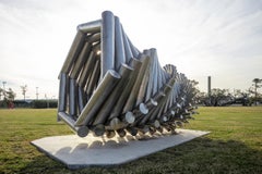 Nest - large, complex, geometric, abstract, stainless steel, outdoor sculpture