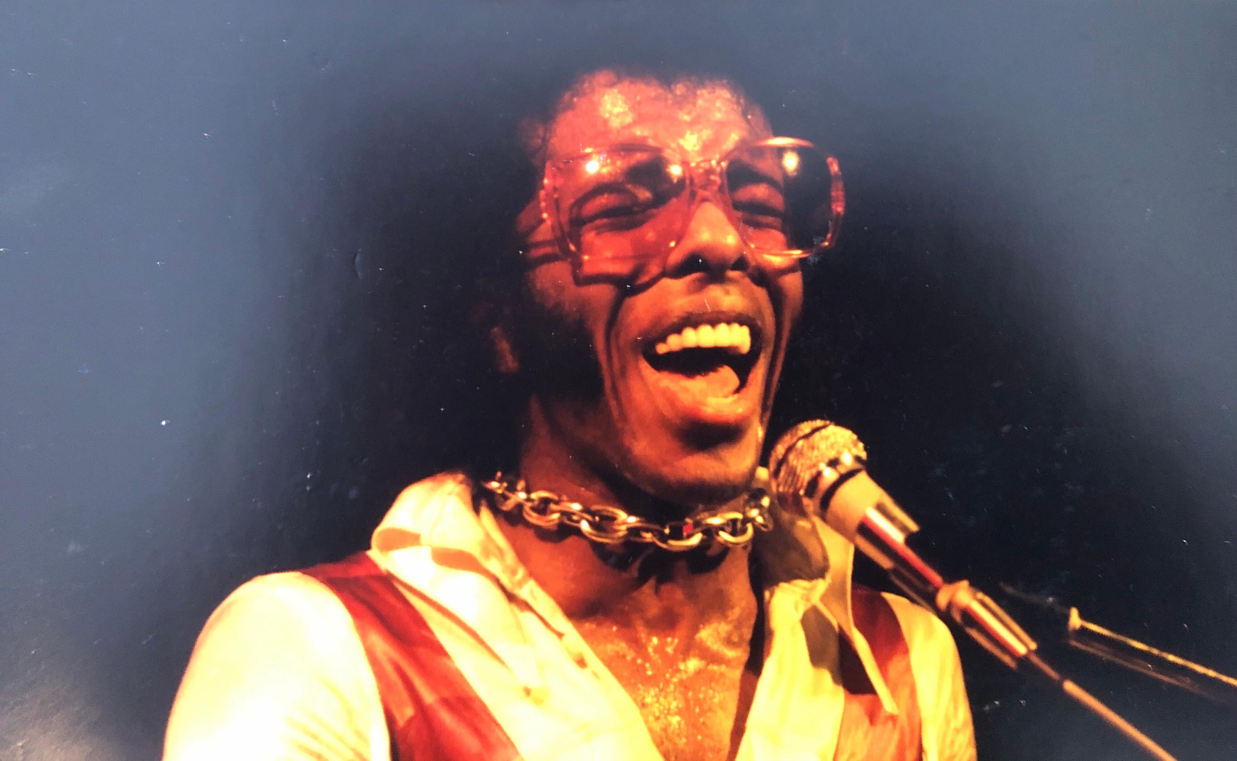 Original Hand Signed Rock & Roll Photograph Sly & the Family Stone Woodstock For Sale 1