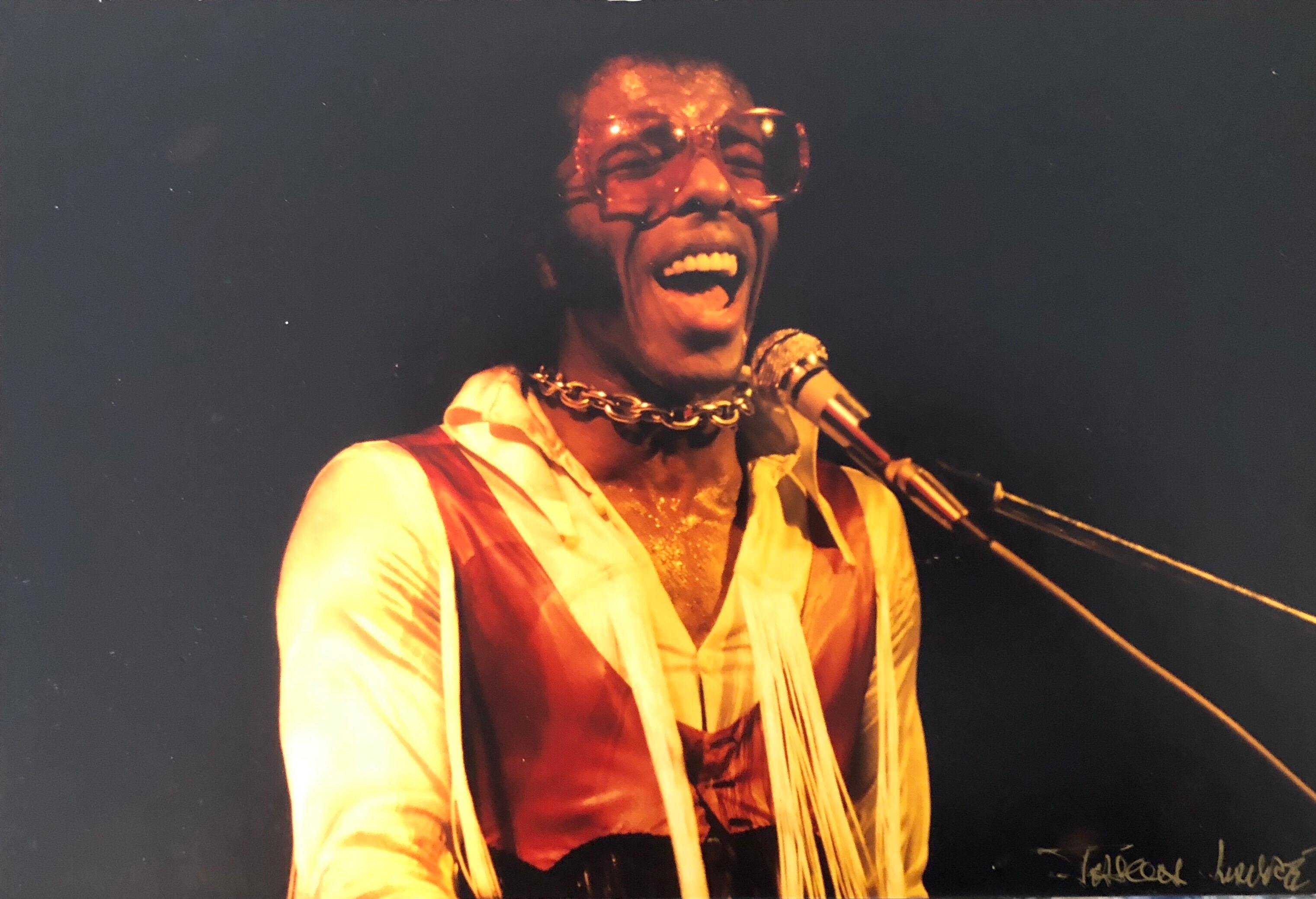 Jason Laure Figurative Photograph - Original Hand Signed Rock & Roll Photograph Sly & the Family Stone Woodstock