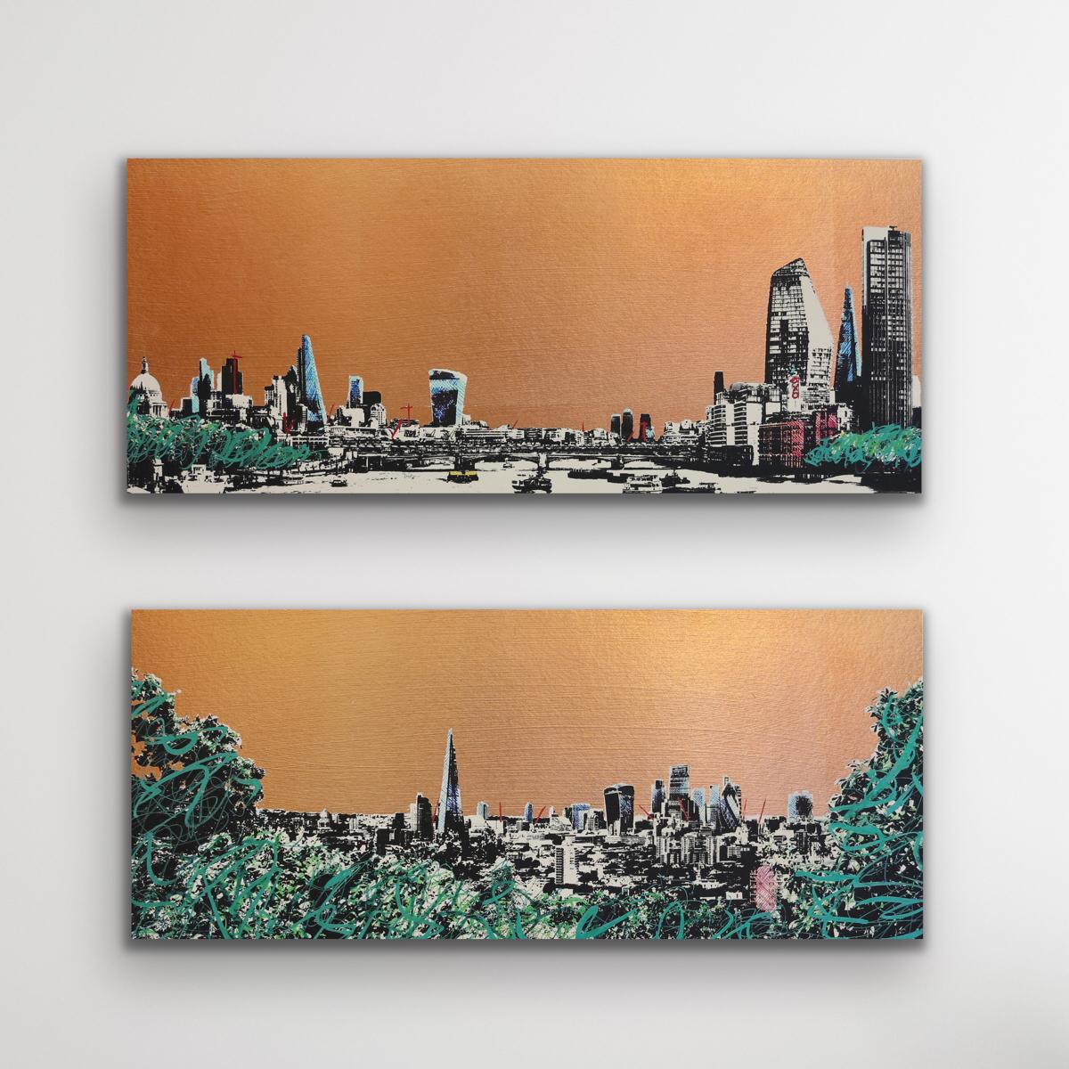 Jason Lilley Landscape Print – Ein wenig von der Themse, ein wenig von Londoner Diptychon 
