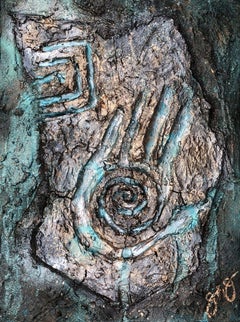 Éon 3 : spirale shamanique, supports mixtes sur toile