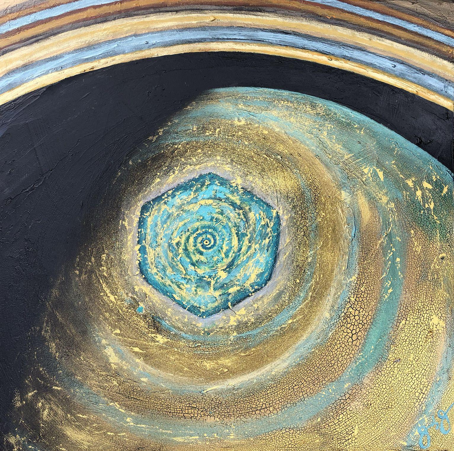 aeon 7: saturn has a hex, Mixed Media on Canvas - Mixed Media Art by Jason Lincoln Jeffers