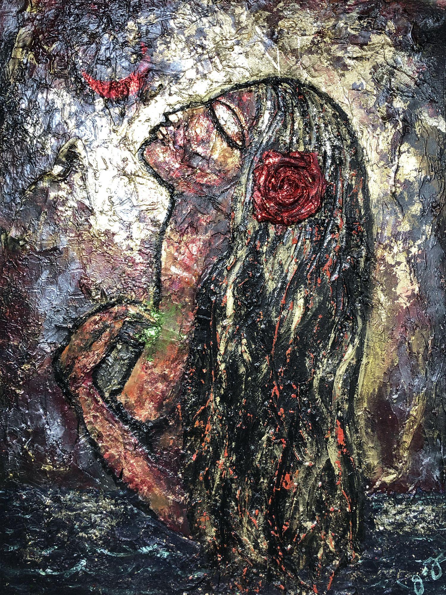 essen 51: the moon maiden, Mixed Media on Canvas - Mixed Media Art by Jason Lincoln Jeffers