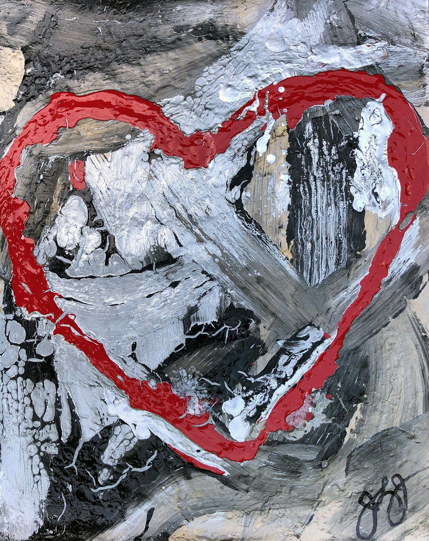 essen's heart 22., Mixed Media on Paper - Mixed Media Art by Jason Lincoln Jeffers