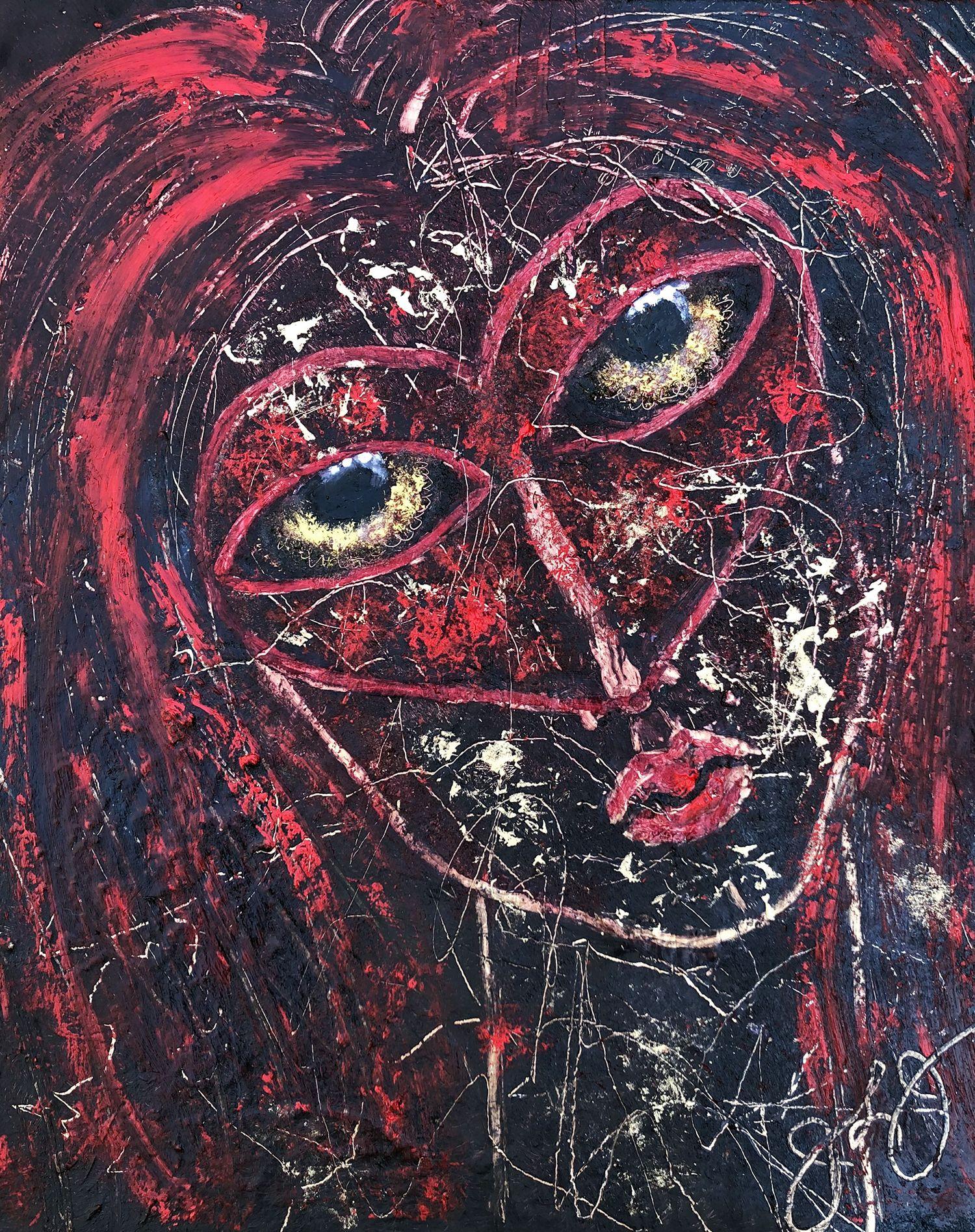 masked queen 13., Mixed Media on Canvas - Mixed Media Art by Jason Lincoln Jeffers