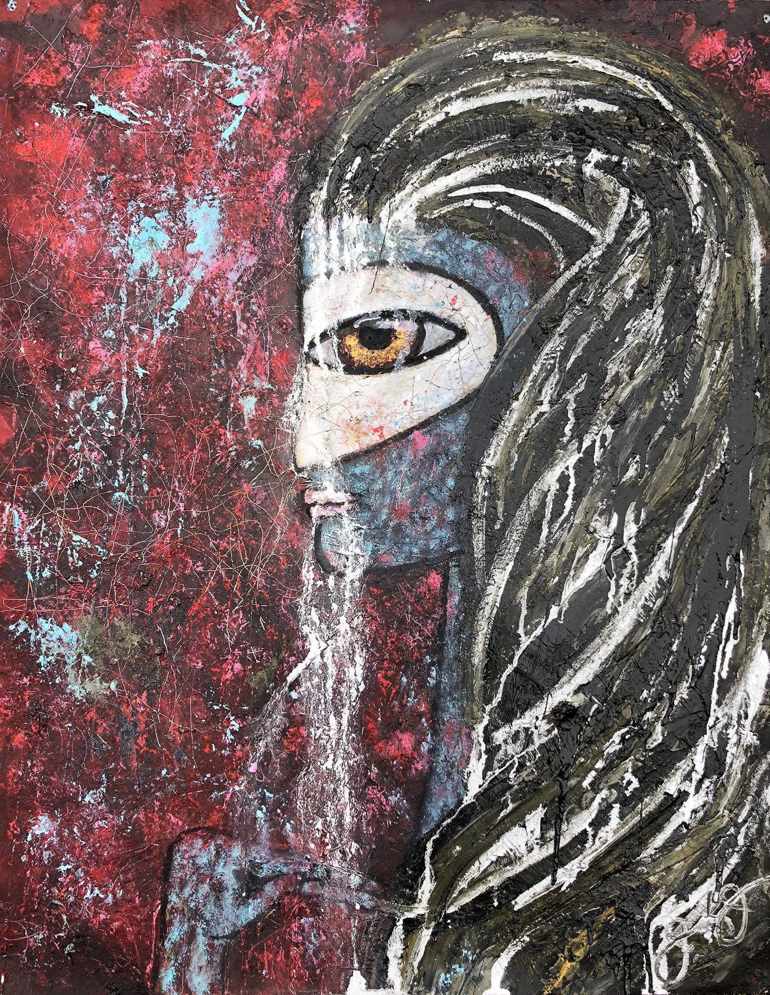 masked queen 14., Mixed Media on Paper - Mixed Media Art by Jason Lincoln Jeffers