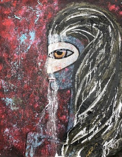 masked queen 14., Mixed Media on Paper