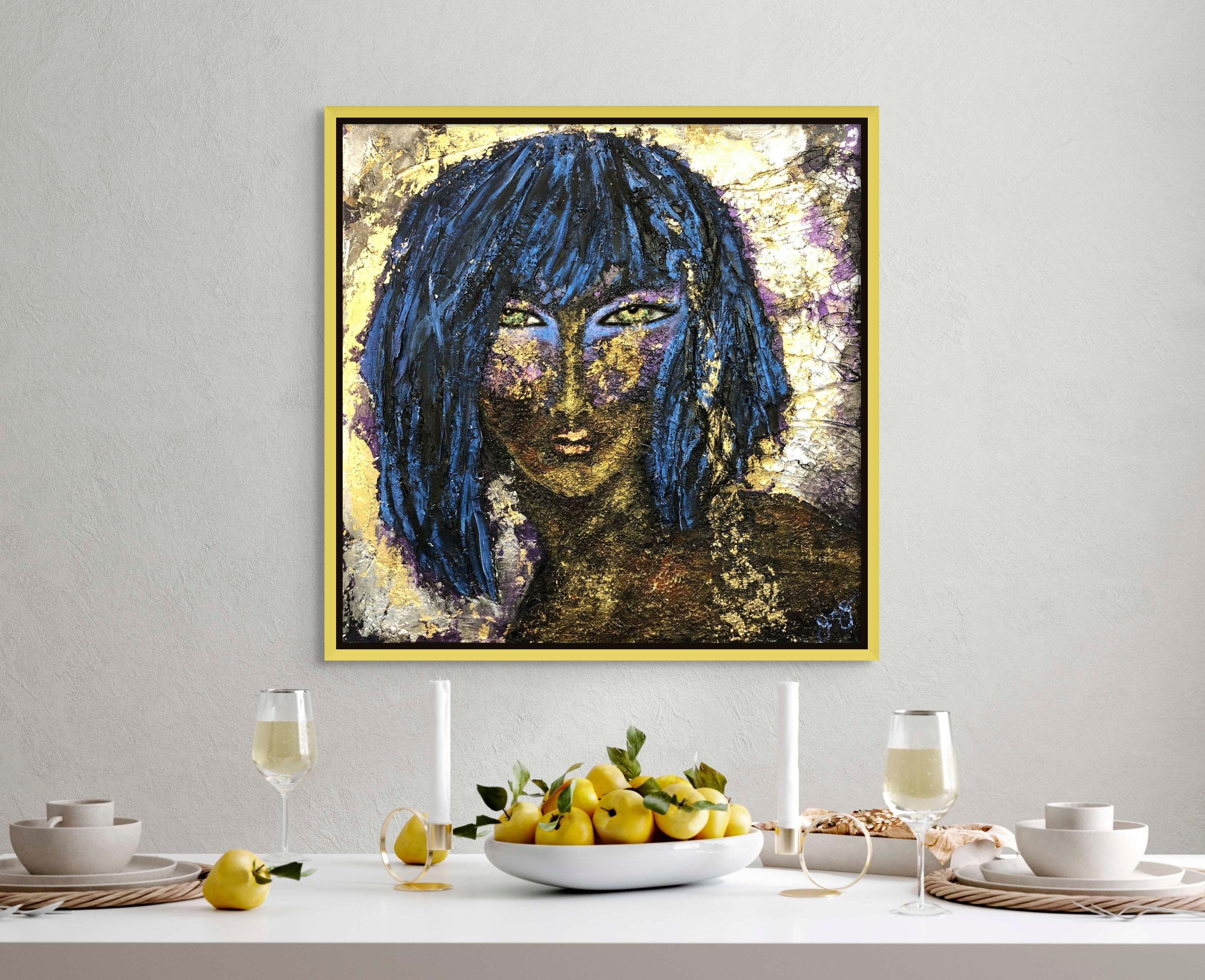 quan yin 6, Mixed Media on Canvas For Sale 1