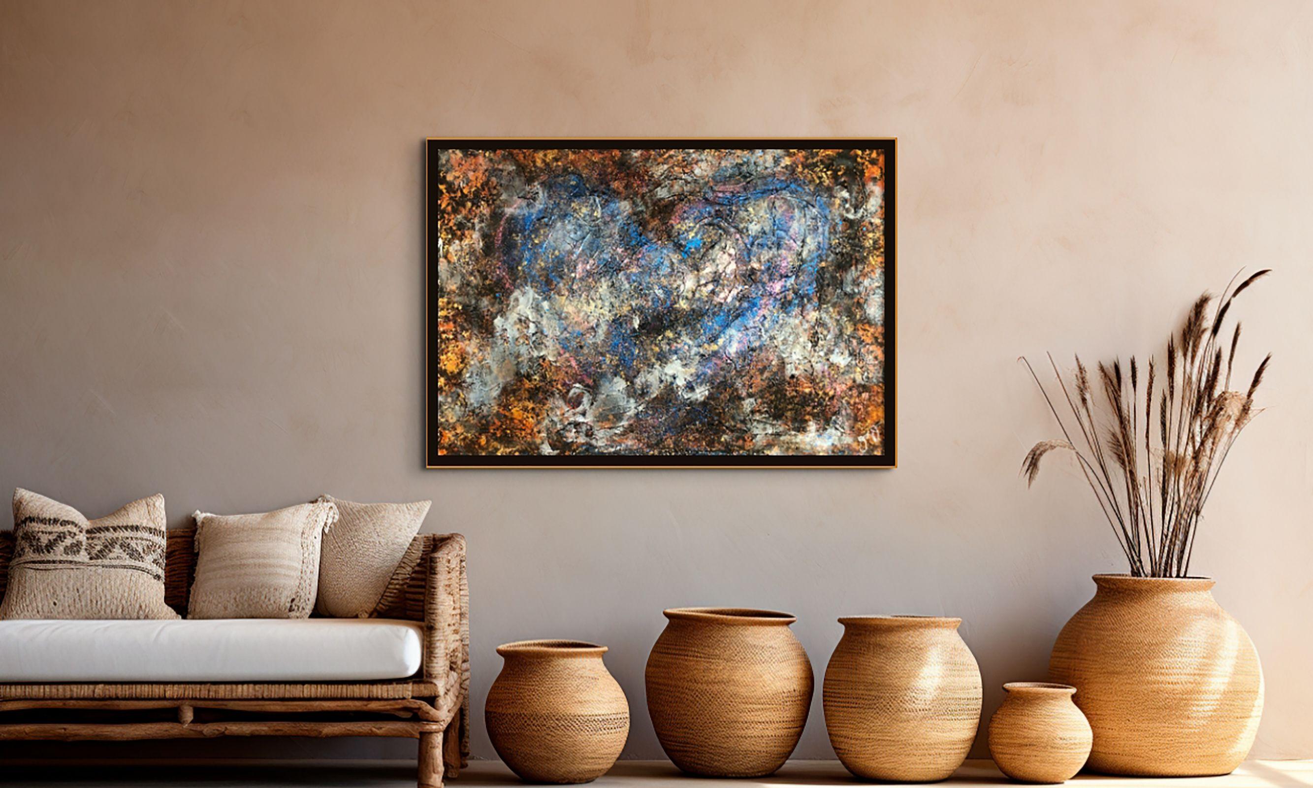 serenity 16: heart-centered., Mixed Media on Paper - Abstract Expressionist Mixed Media Art by Jason Lincoln Jeffers