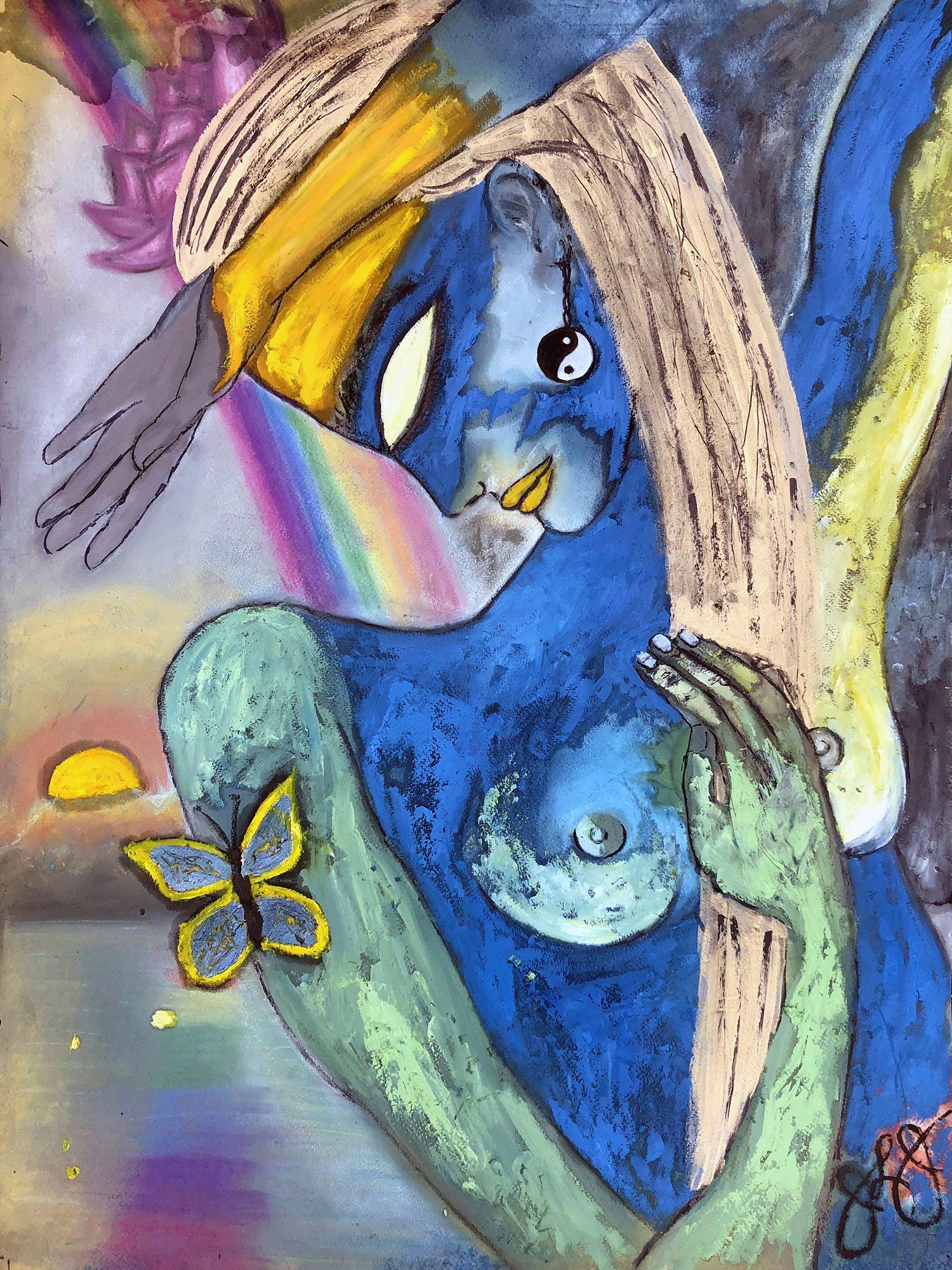 woman of peace 15., Mixed Media on Paper - Mixed Media Art by Jason Lincoln Jeffers