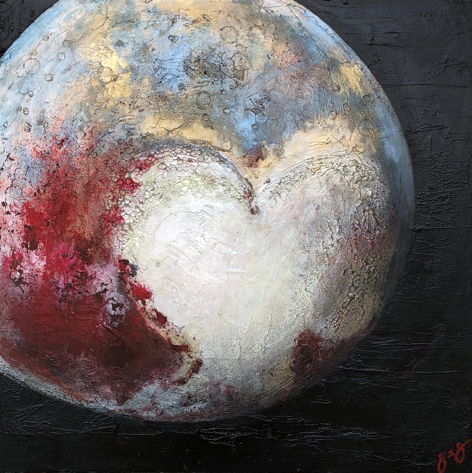 AEON 6: Pluto hat ein Herz – Painting von Jason Lincoln Jeffers