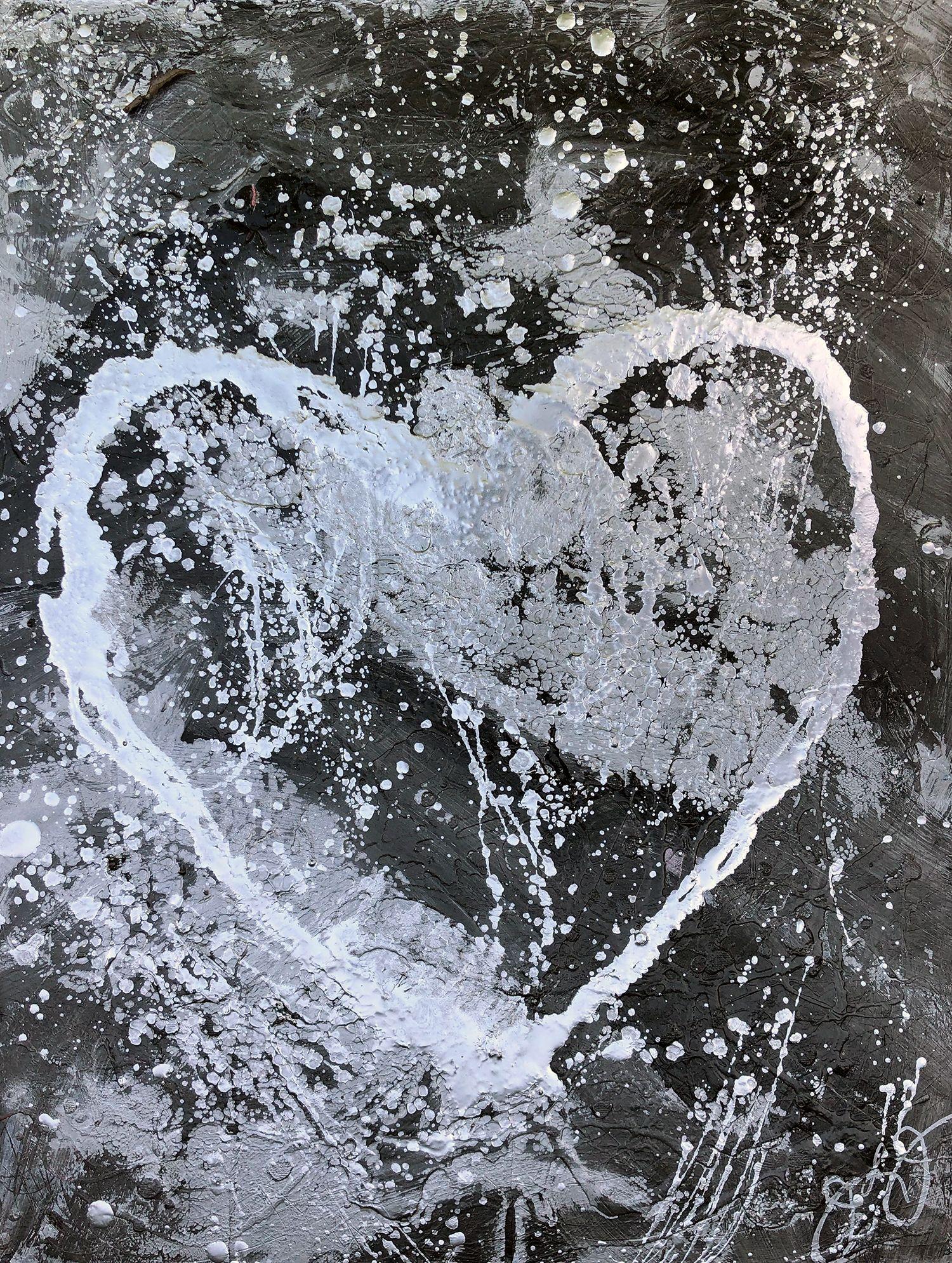 Jason Lincoln Jeffers Abstract Painting - essen's heart 25., Painting, Acrylic on Paper