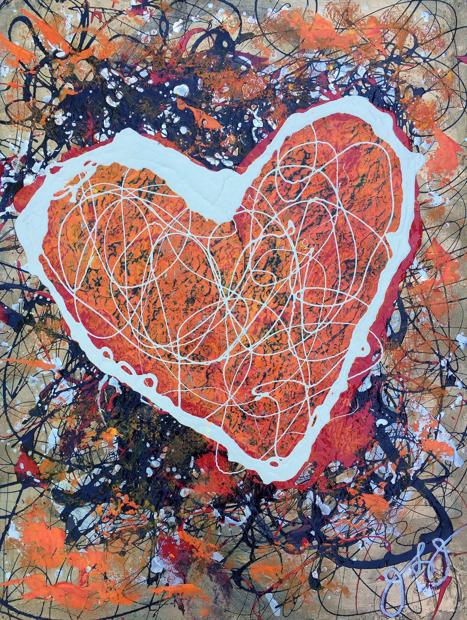 Jason Lincoln Jeffers Abstract Painting - essen's heart., Painting, Acrylic on Paper