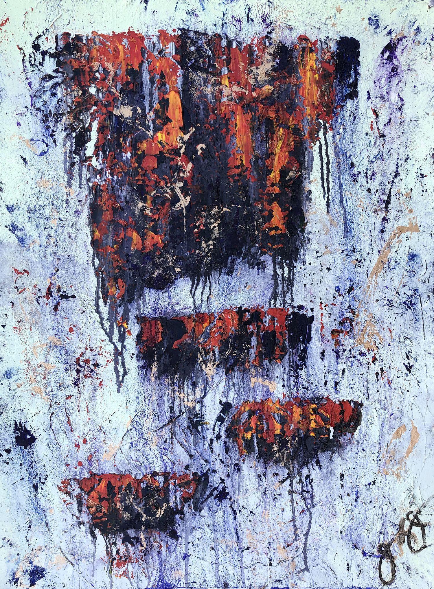 Jason Lincoln Jeffers Abstract Painting - gobekli tepe 9., Painting, Oil on Paper