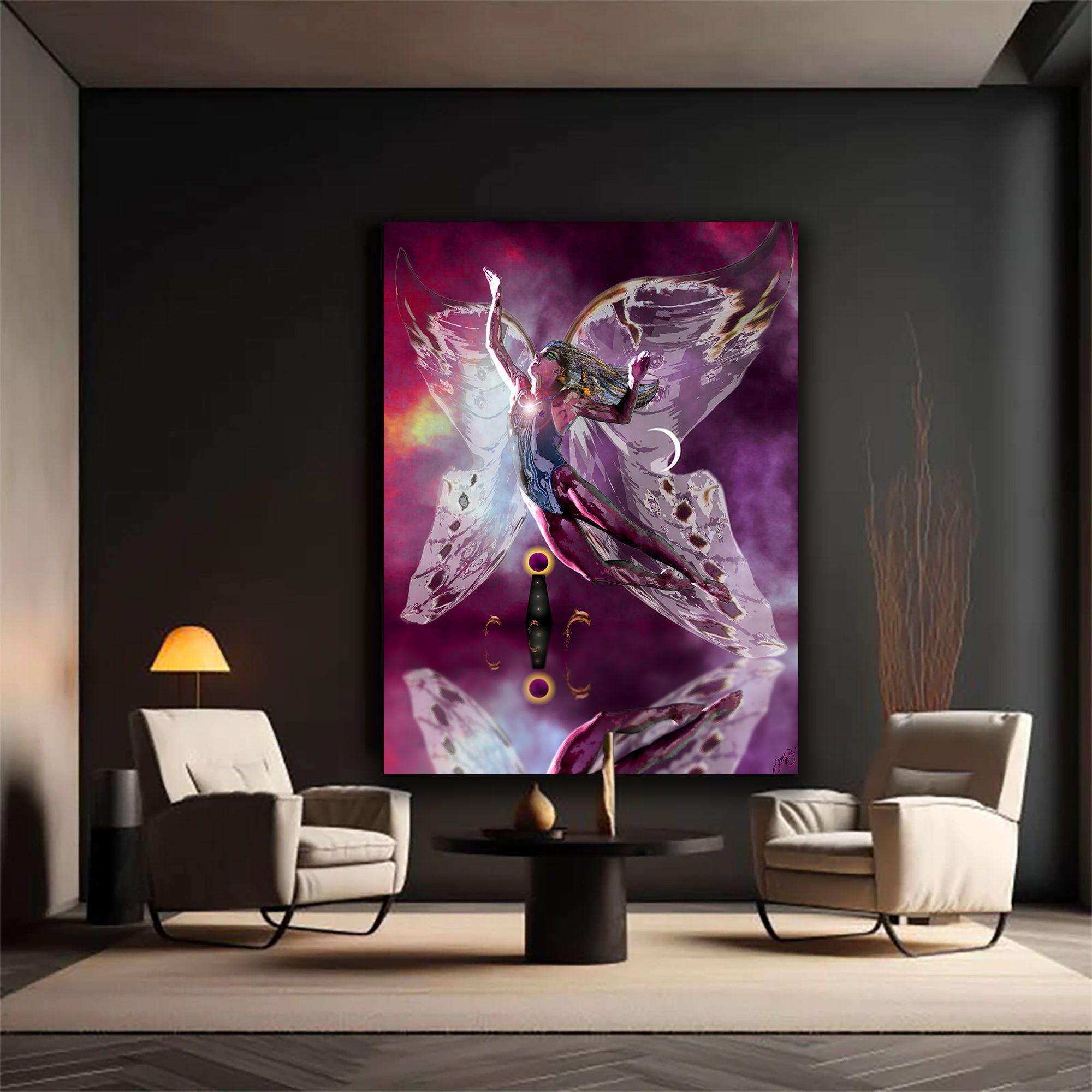 butterfly 53, Digital on Metal - Abstract Expressionist Print by Jason Lincoln Jeffers