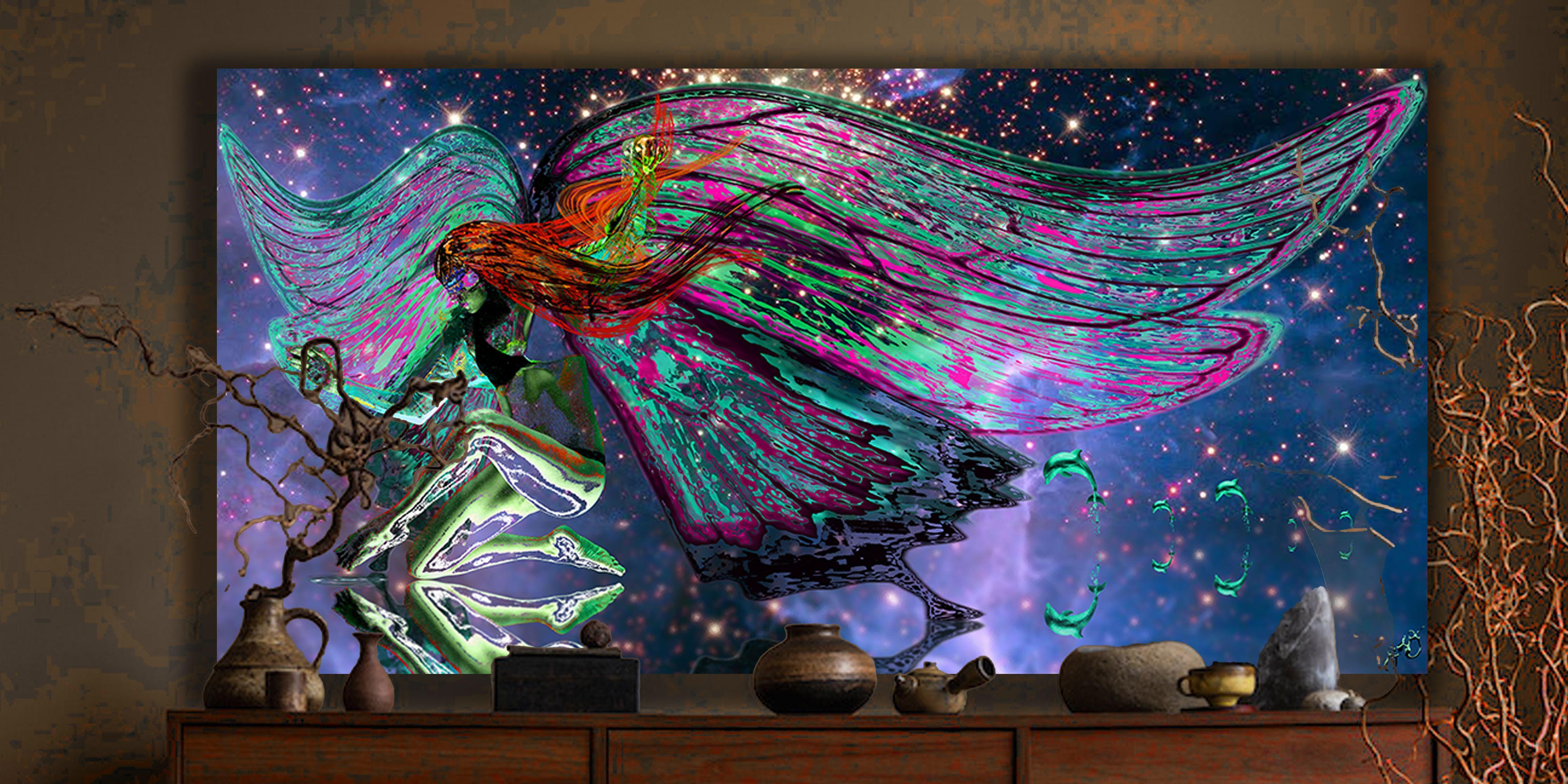 butterfly 54, Digital on Metal - Abstract Expressionist Print by Jason Lincoln Jeffers