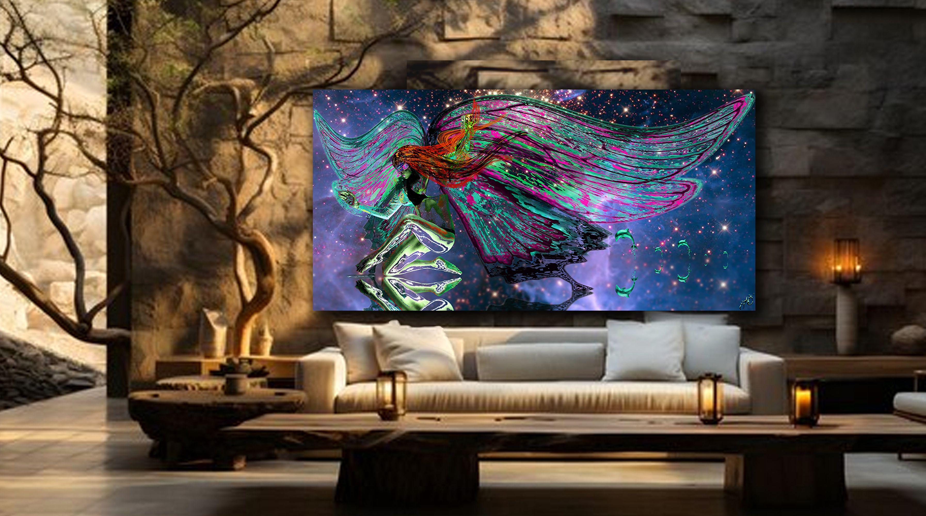 2024 digital, dye transfer to aluminum with a high gloss finish and float-back framing. Edition 1 of 1. Sizes available in inches: 24x48 at $2990, 32x64 at $3990, 36x72 at $4990, 48x96 at $6490.    Evolution is now no longer a luxury but is
