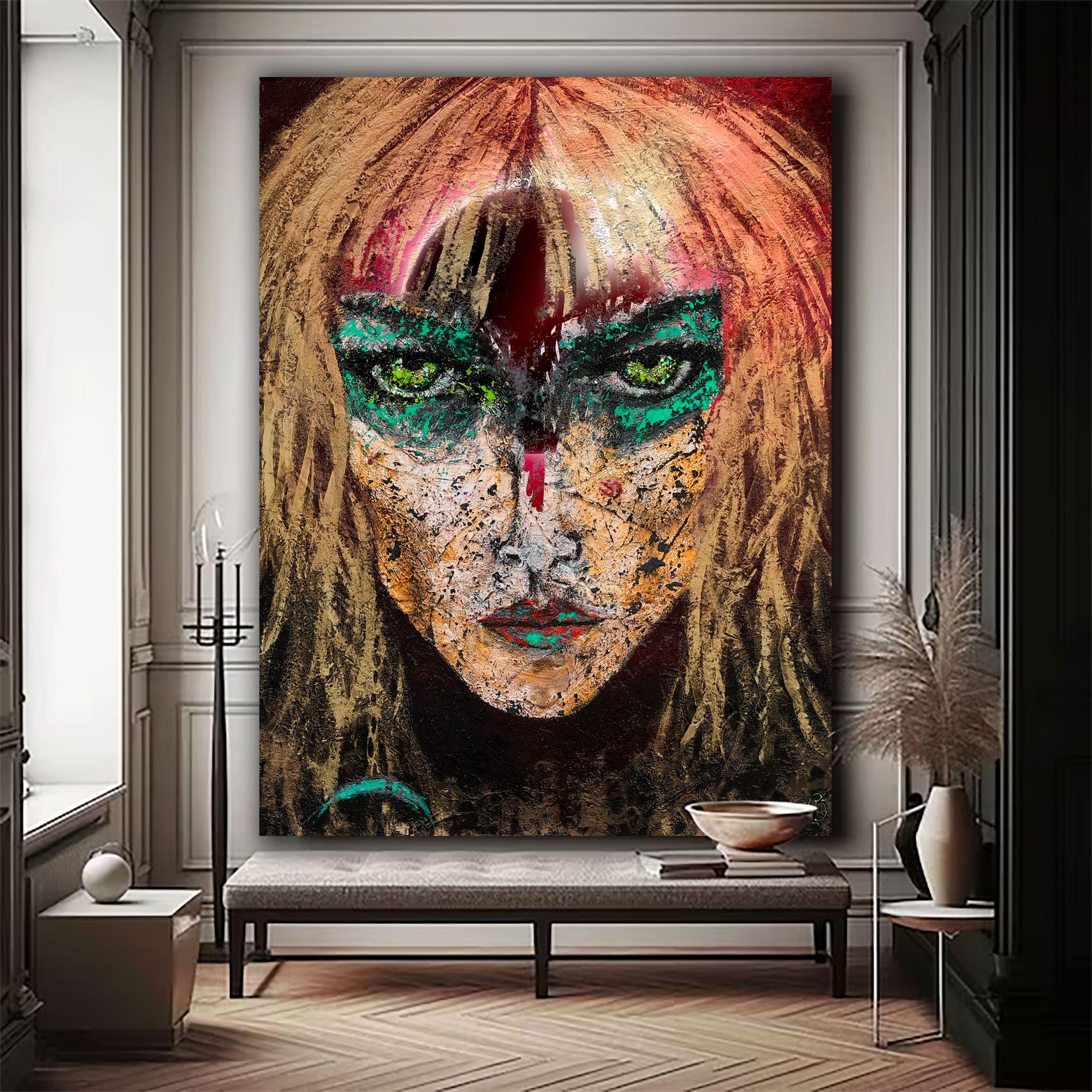 goddess 46, Digital on Metal - Abstract Expressionist Print by Jason Lincoln Jeffers
