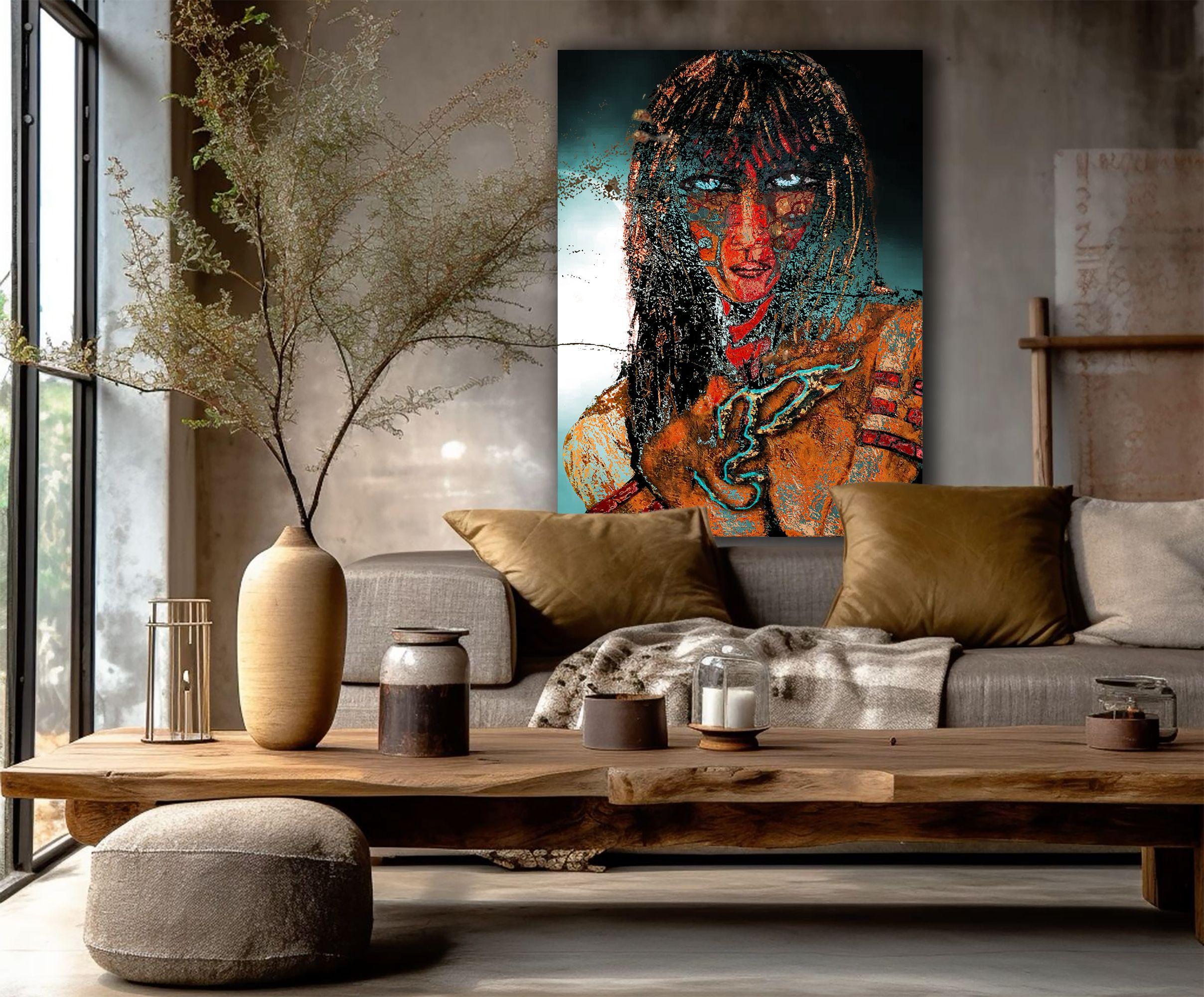 goddess 54, Digital on Metal - Abstract Expressionist Print by Jason Lincoln Jeffers