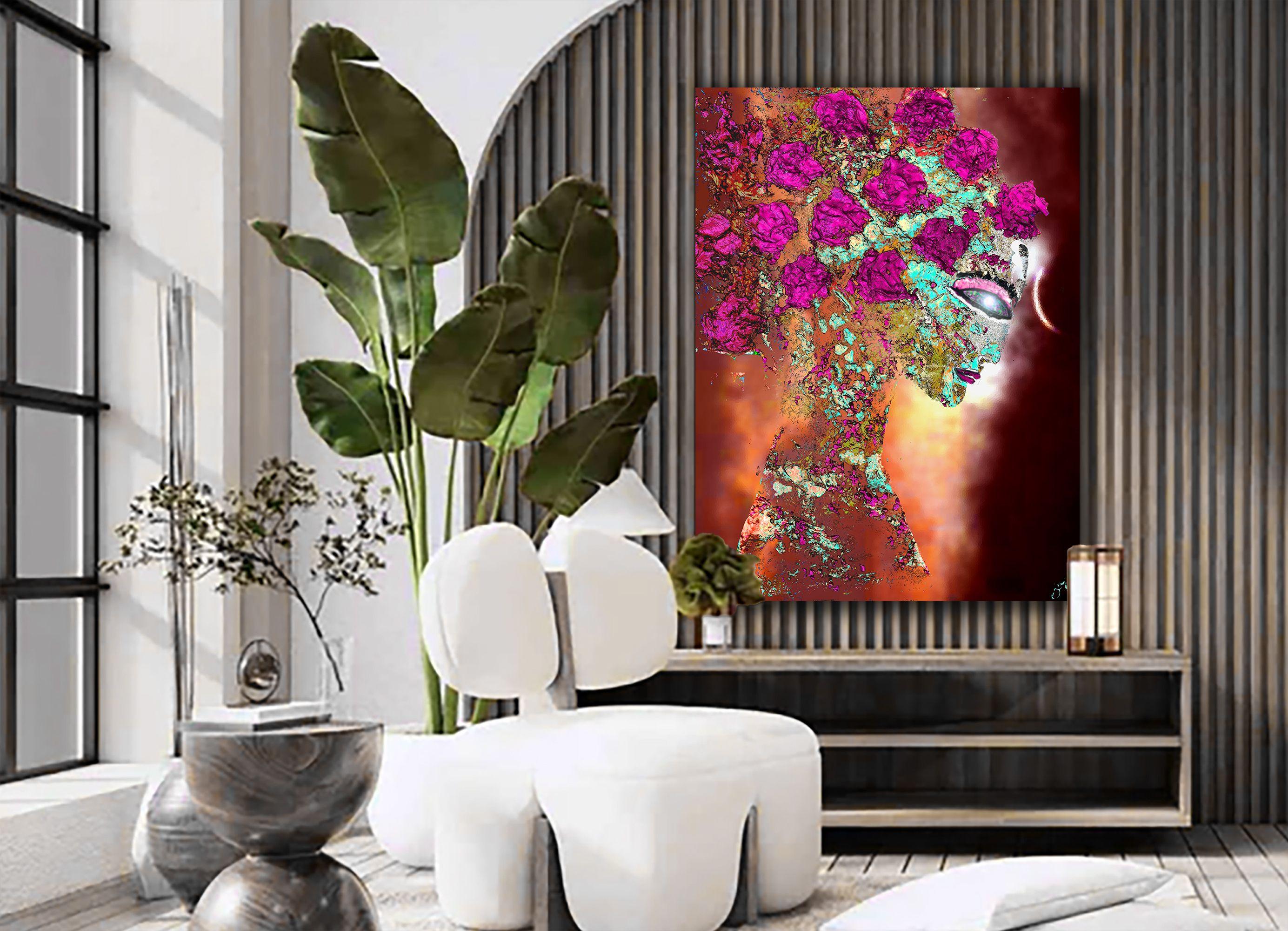goddess 55, Digital on Metal - Abstract Expressionist Print by Jason Lincoln Jeffers