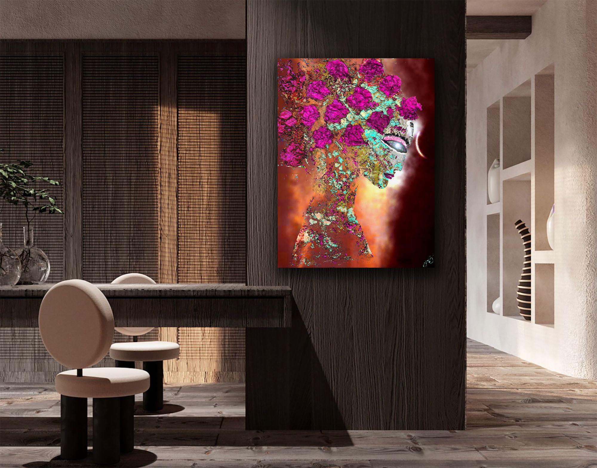2024 digital, dye transfer to aluminum with a high gloss finish and float-back framing. Edition 1 of 1. Sizes in inches: 24x18 at $1490, 32x24 at $1990, 36x27 at $2490, 40x30 at $3490, 48x36 at $3990, 52x39 at $4490, 64x48 at $4990. Please allow 2-3