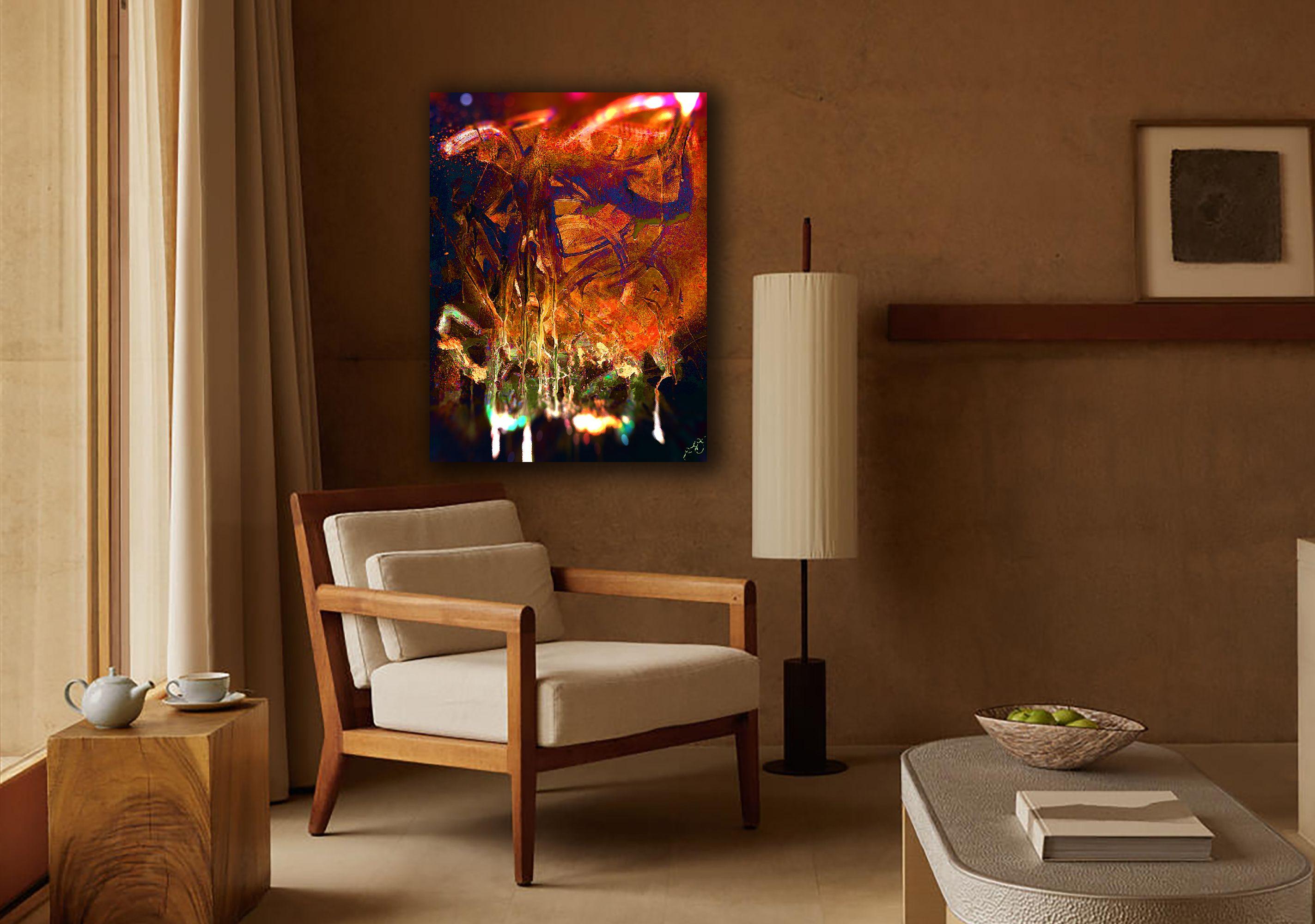 vision 1, Digital on Metal - Abstract Expressionist Print by Jason Lincoln Jeffers