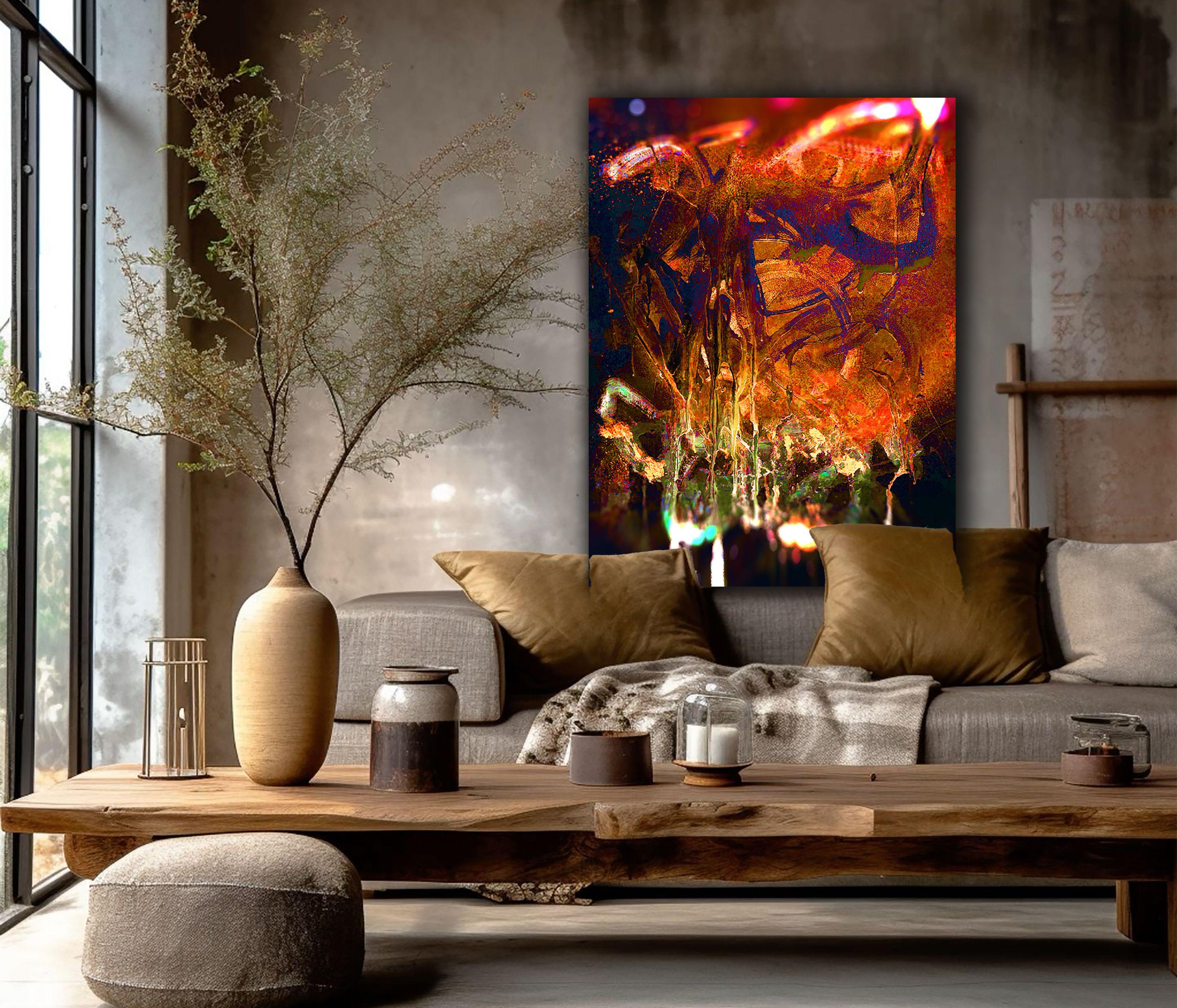 A Shamanic Vision usually appears through the third eye during deep rumination, meditation, and psychic exploration. It is a portal to higher realms of clarity and consciousness. In this abstract-expressionist series, I have selected specific