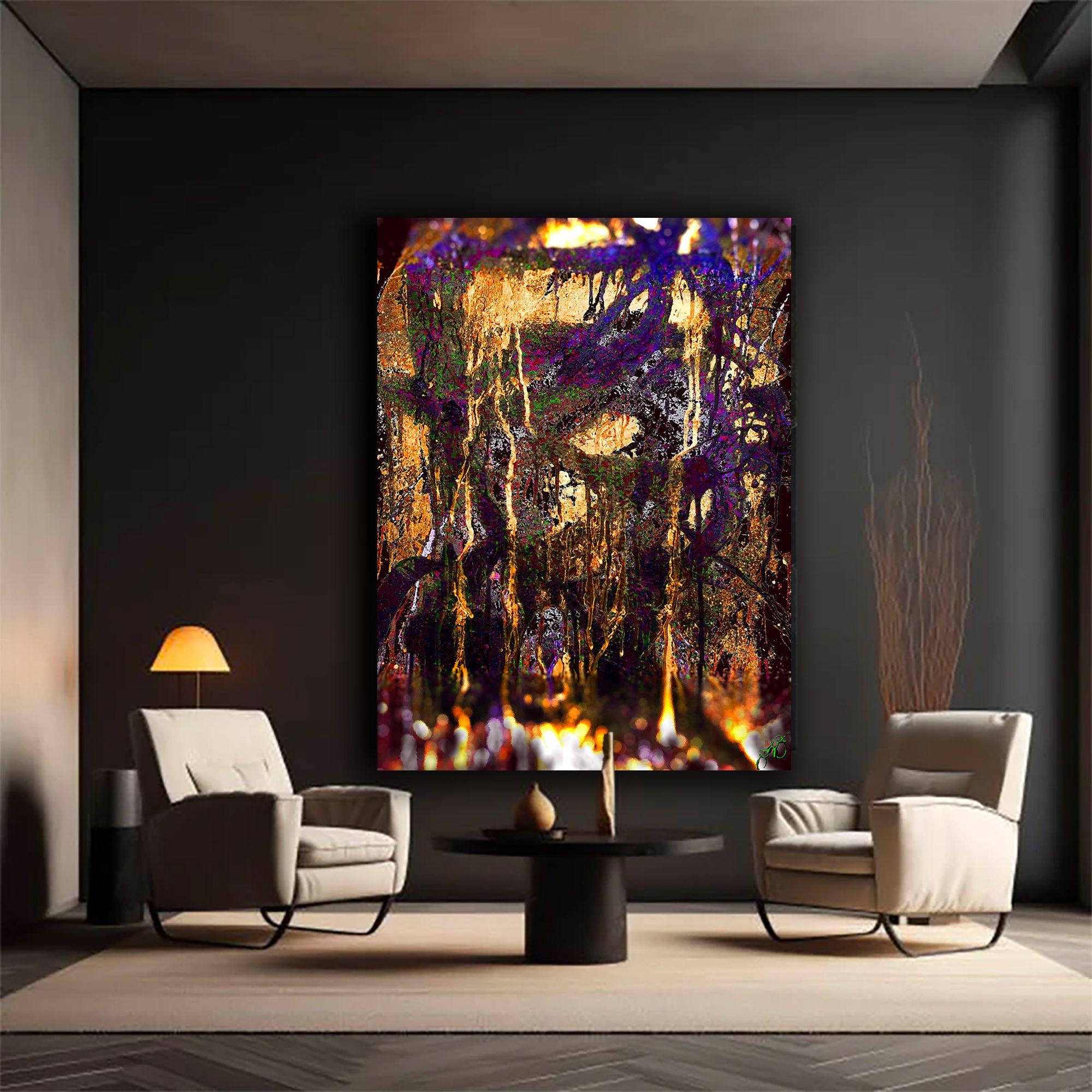 vision 3, Digital on Metal - Abstract Expressionist Print by Jason Lincoln Jeffers